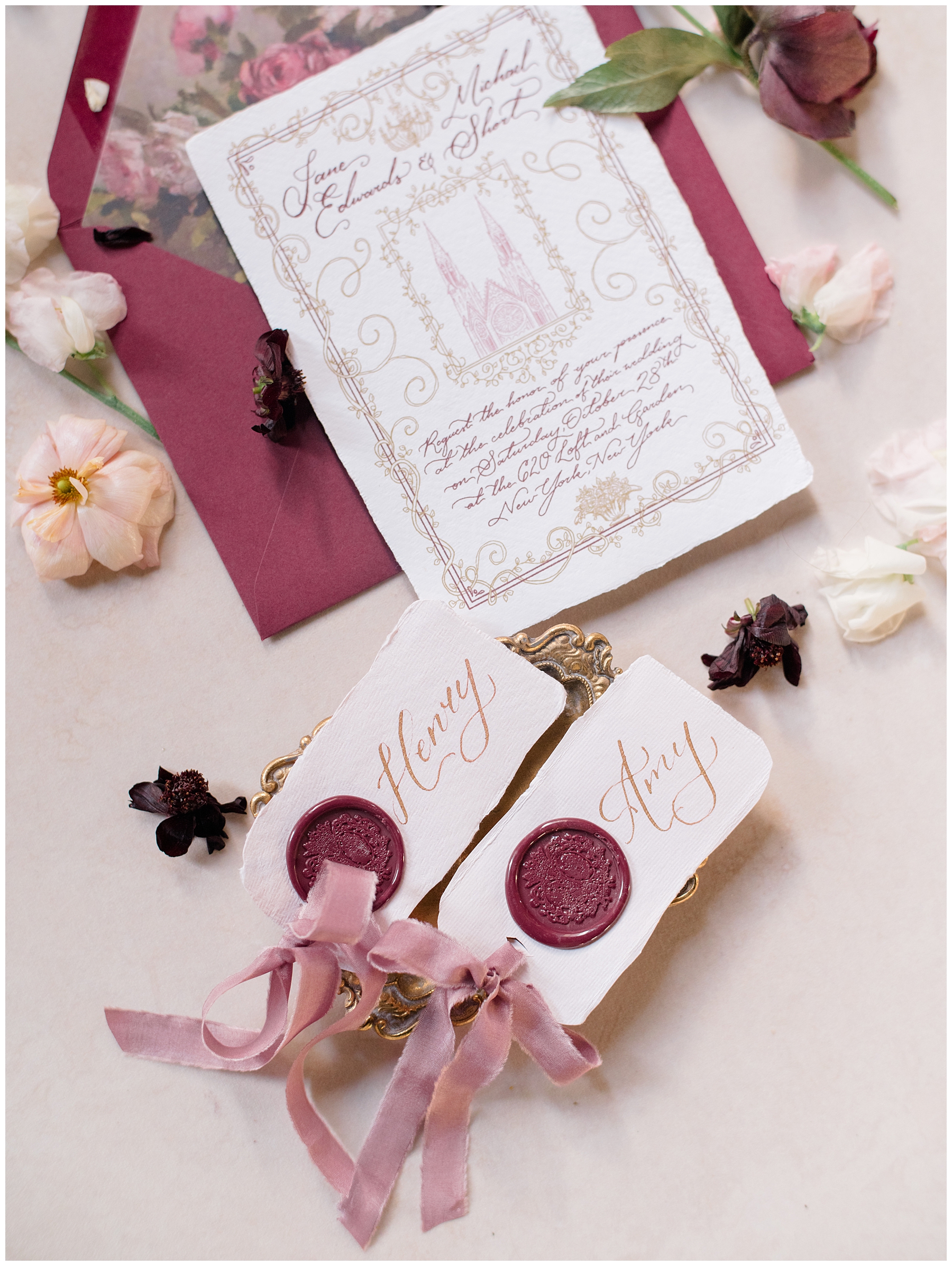 620 Loft and Garden Wedding invitations and details