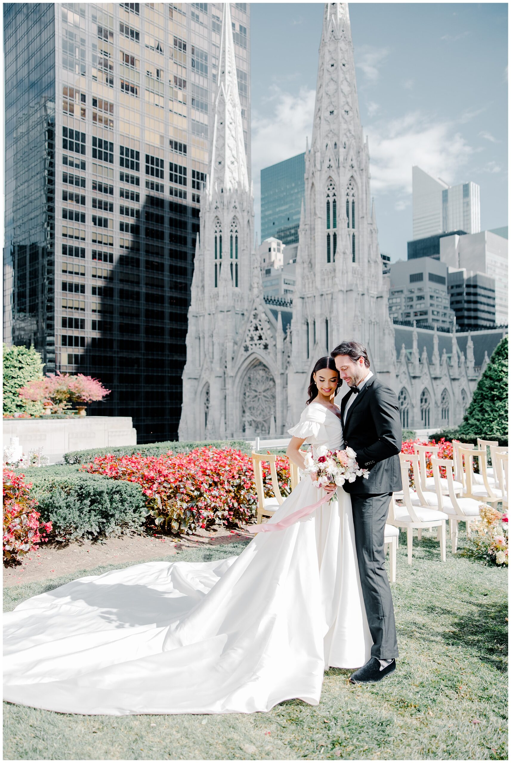 wedding portraits on rooftop at 620 Loft and Garden Wedding in New York City