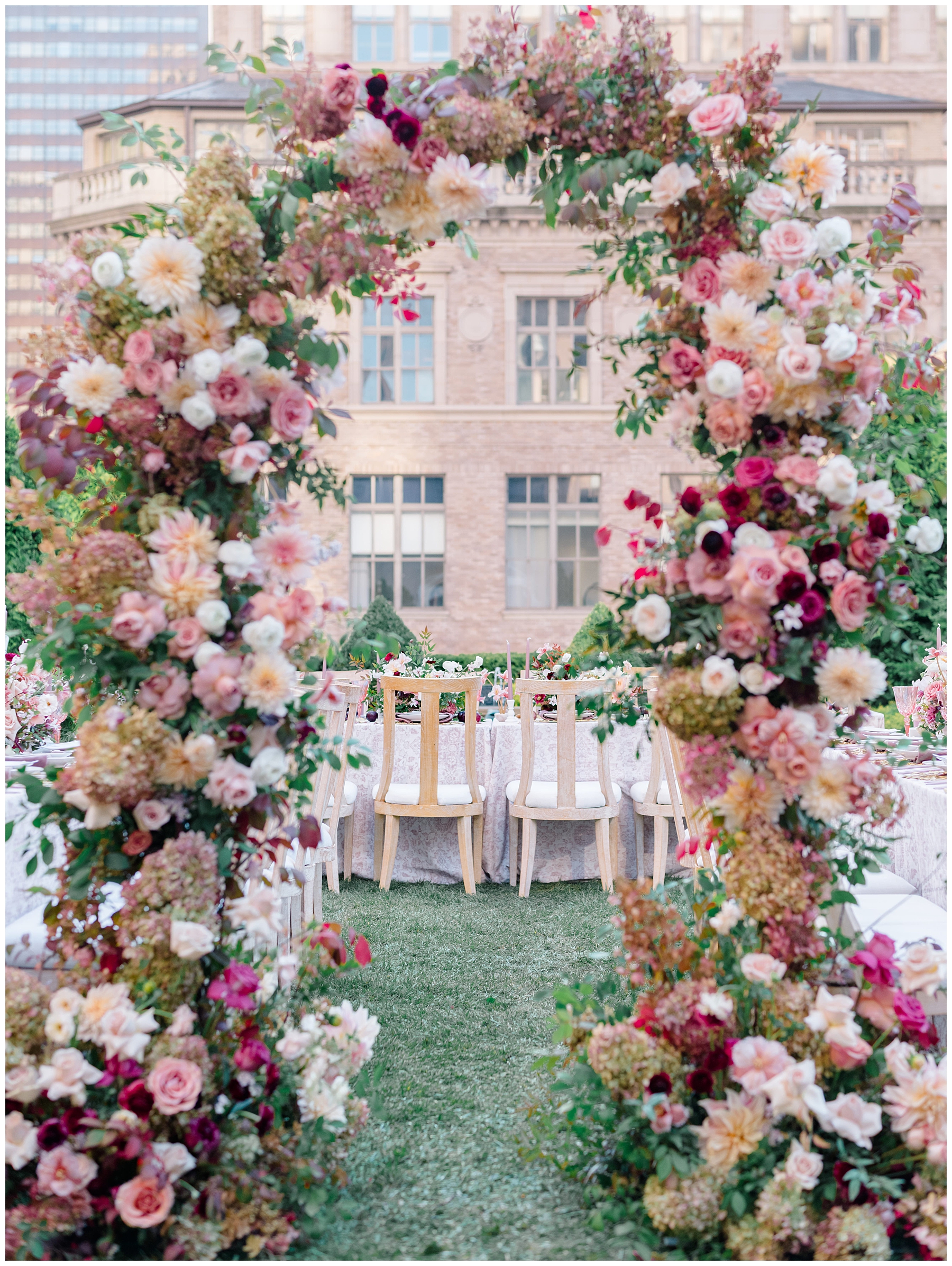 romantic floral wedding arch  