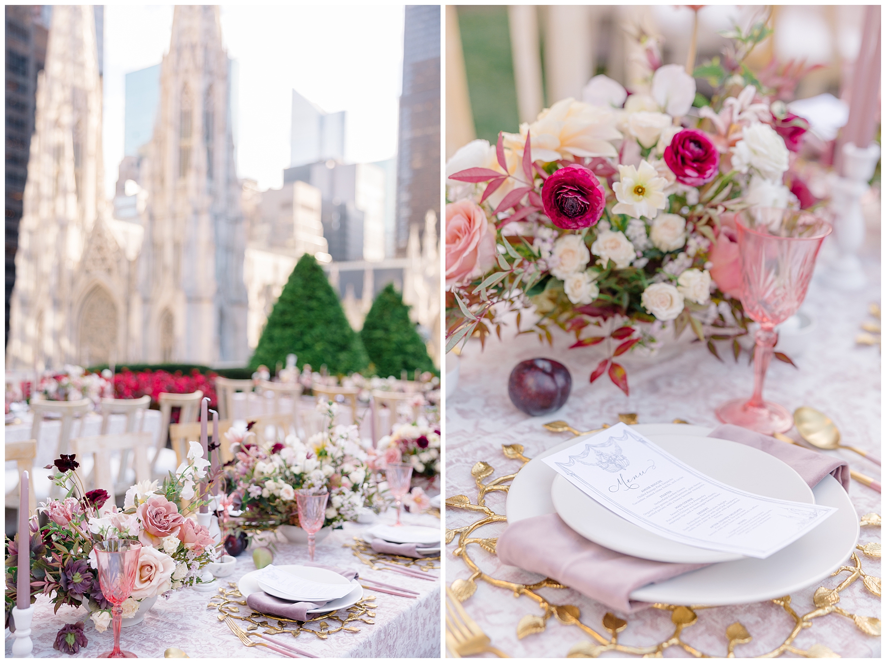 Romantic reception details at 620 Loft and Garden Wedding in New York City