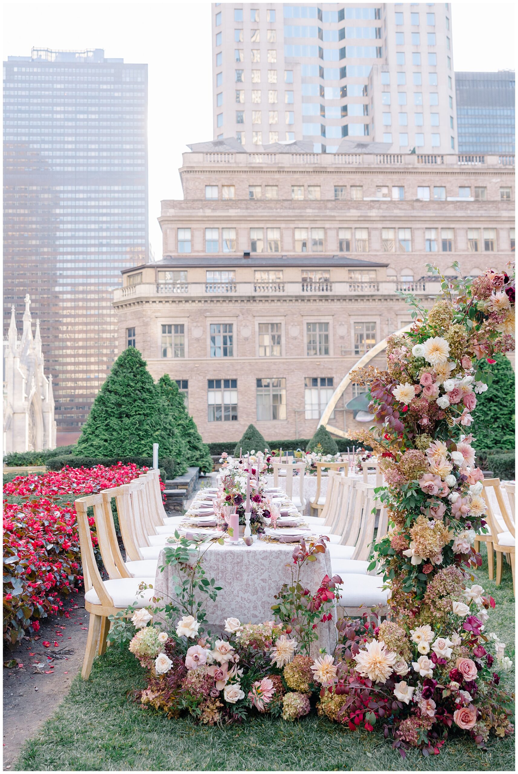 garden rooftop wedding reception 