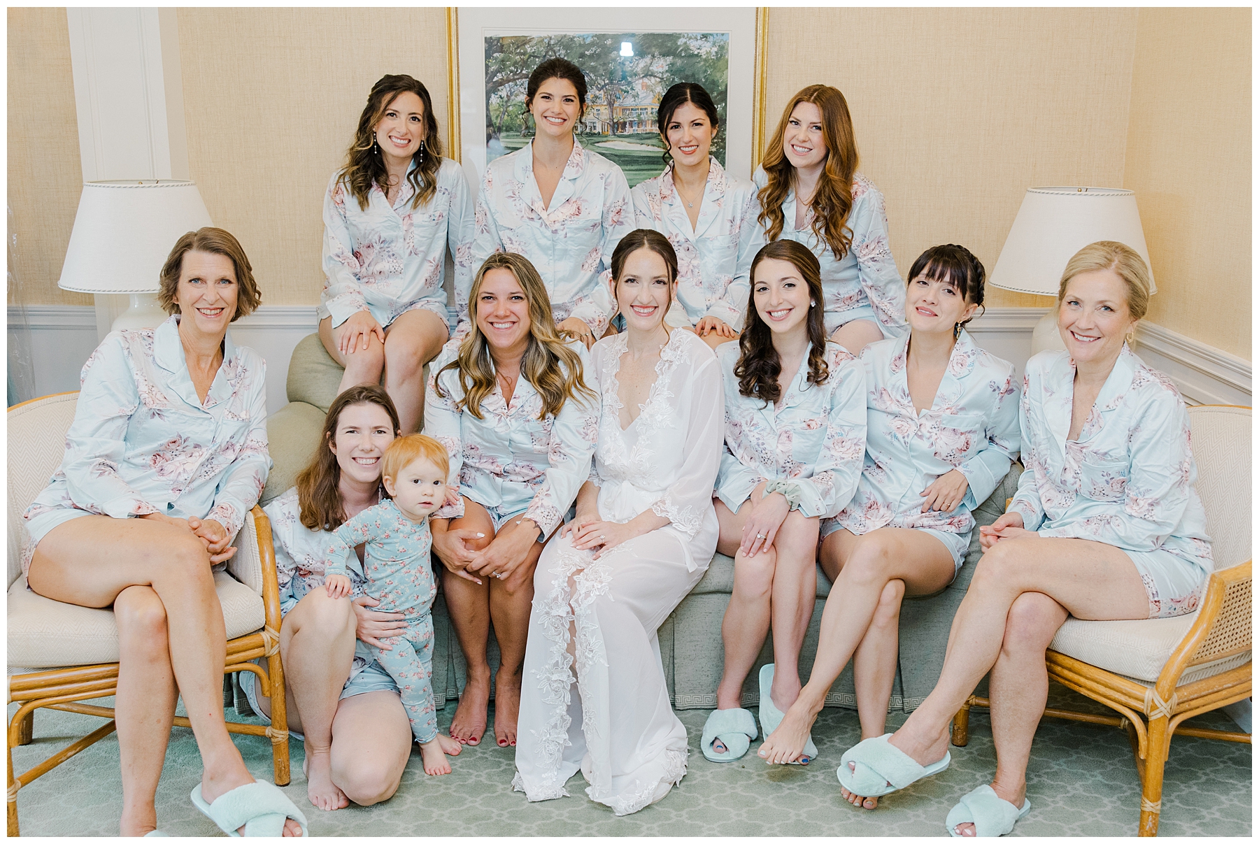 bridal party in matching pjs 