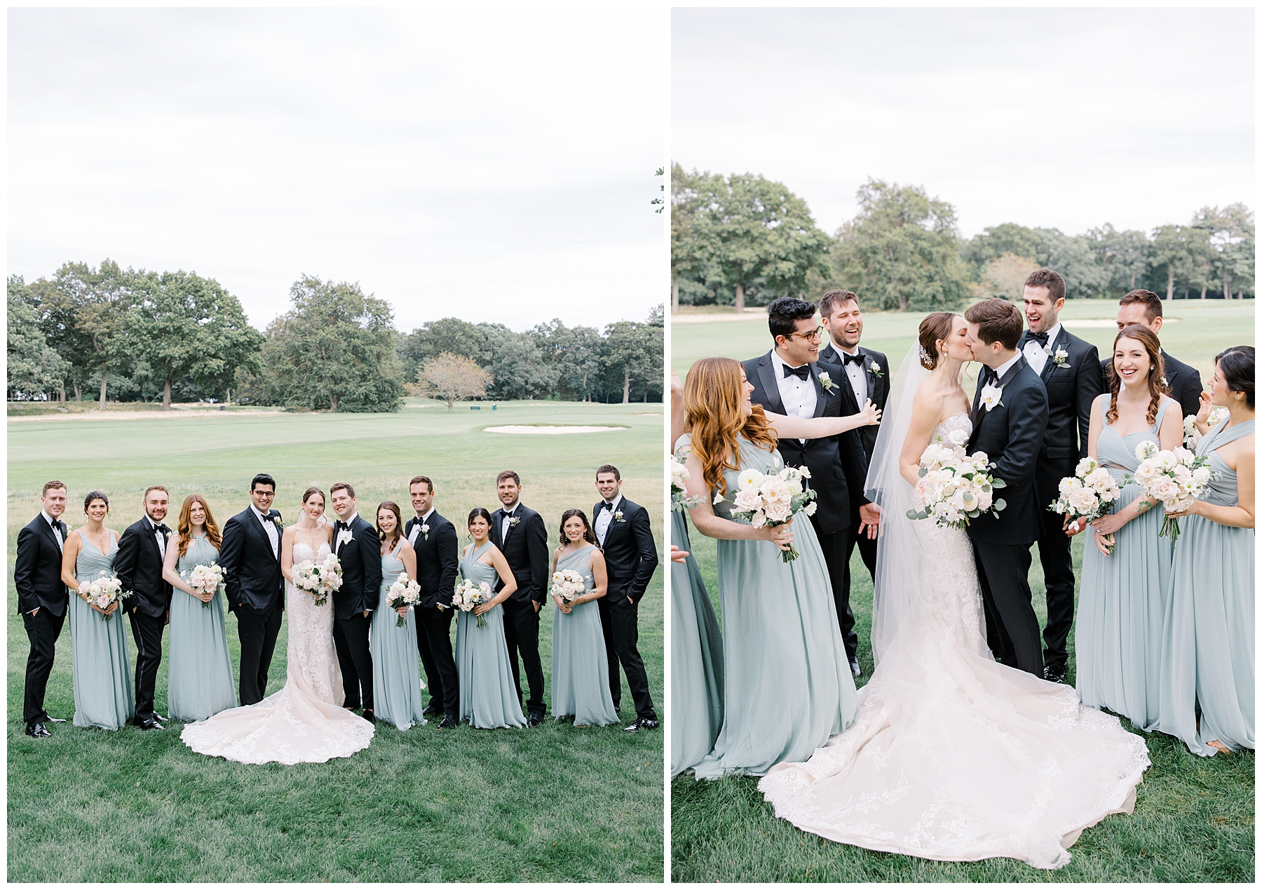 wedding party portraits from romantic floral centered wedding 
