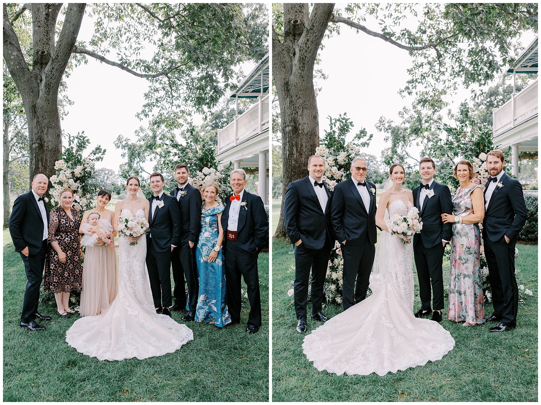 family portraits from Country Club wedding in Brookline, MA