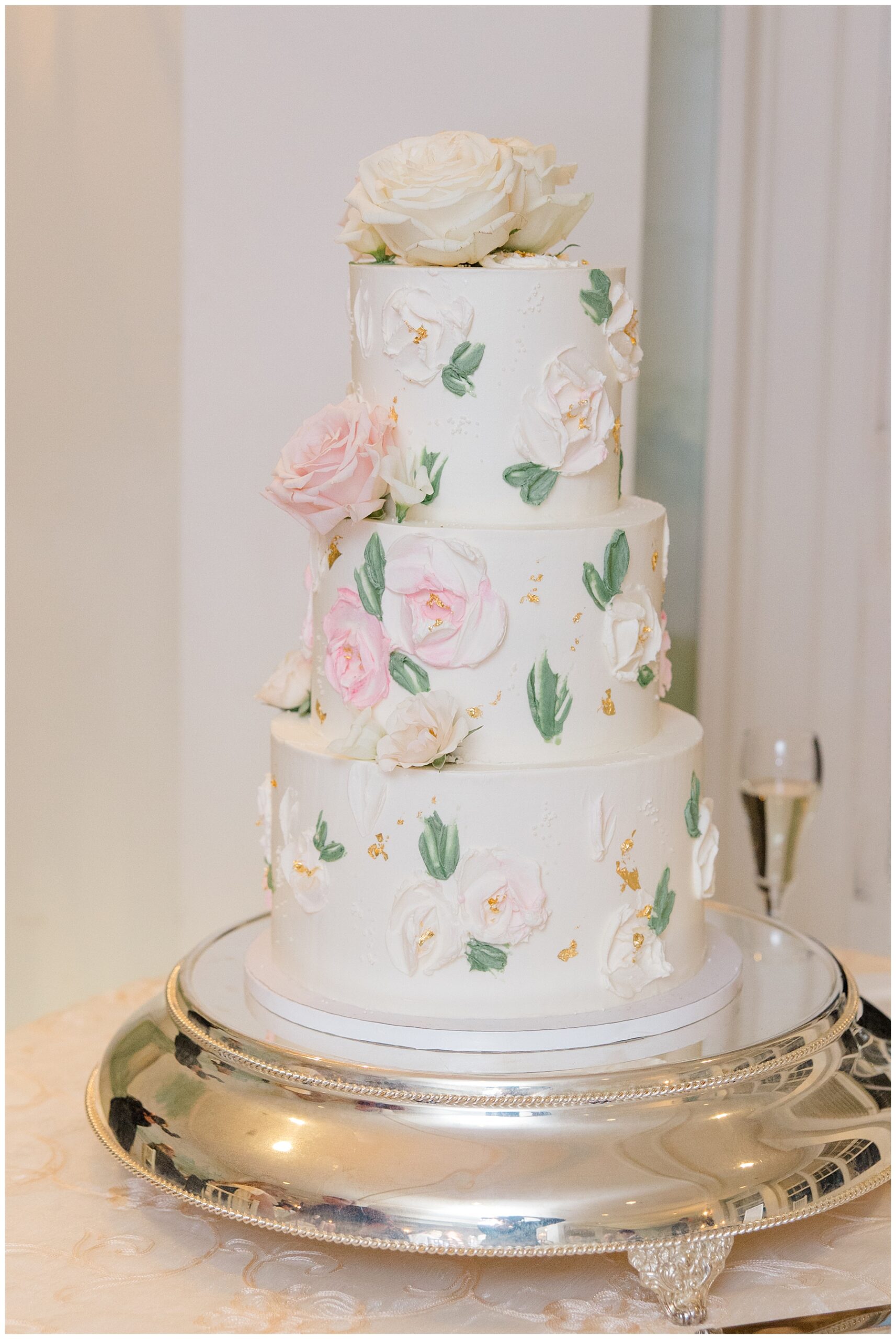 elegant wedding cake from Romantic Floral Centered Wedding
