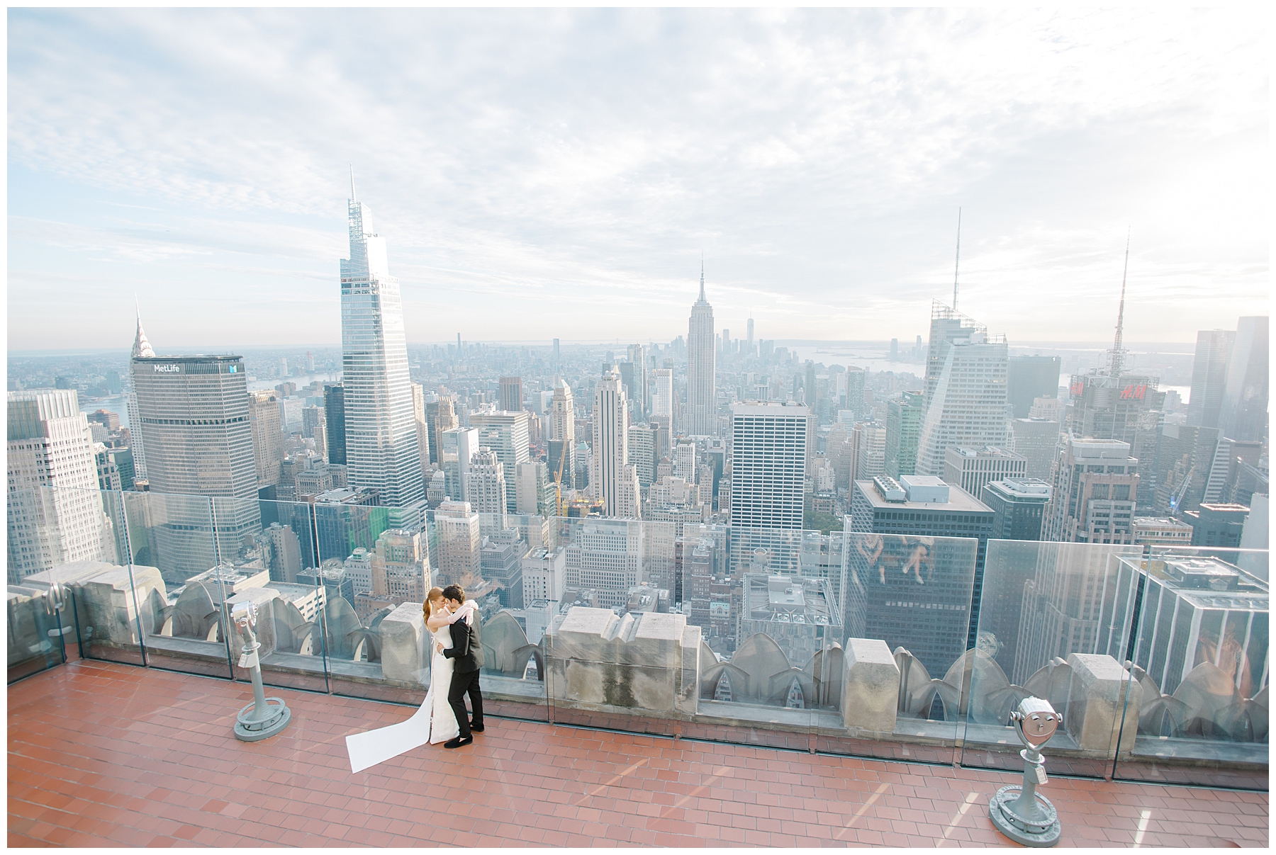 Top of the Rock wedding portraits in NYC