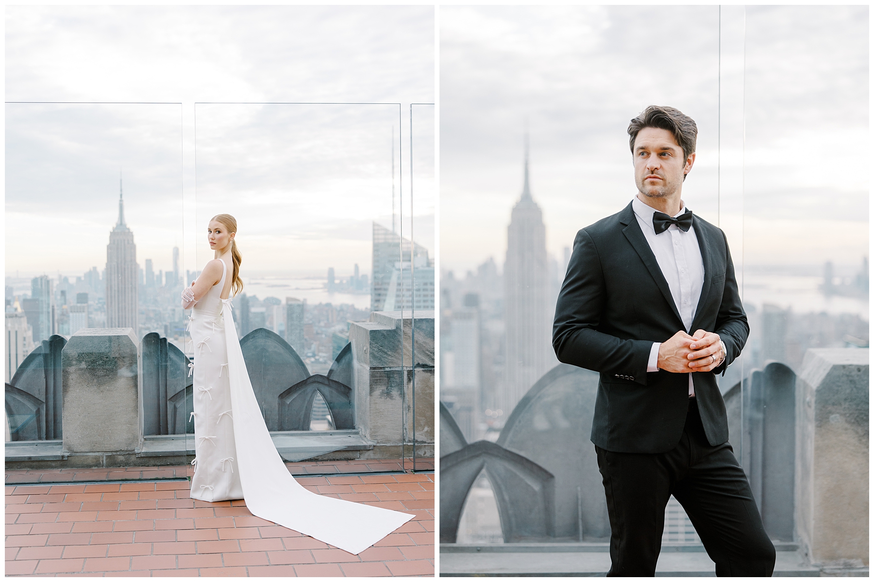 portraits of bride and groom from NYC Elopement 