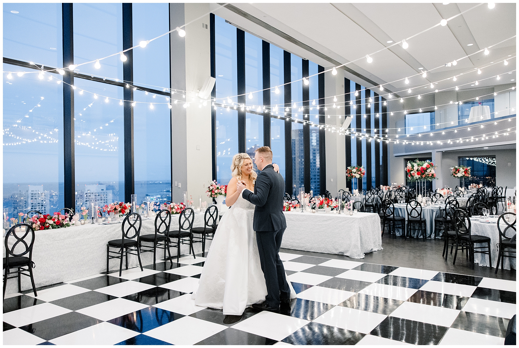 romantic newlywed photos at Elegant State Room Wedding