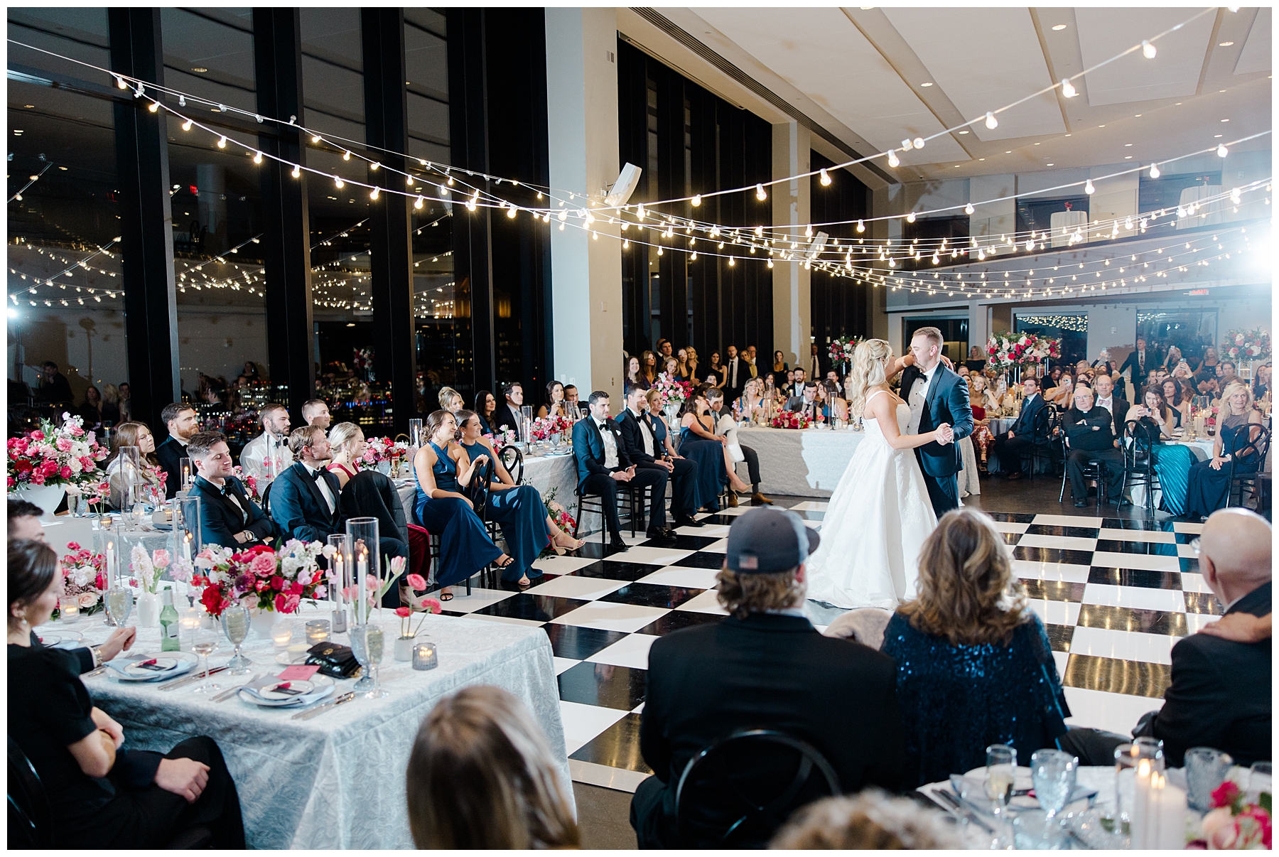 newlyweds first dance at elegant State Room wedding in Boston 