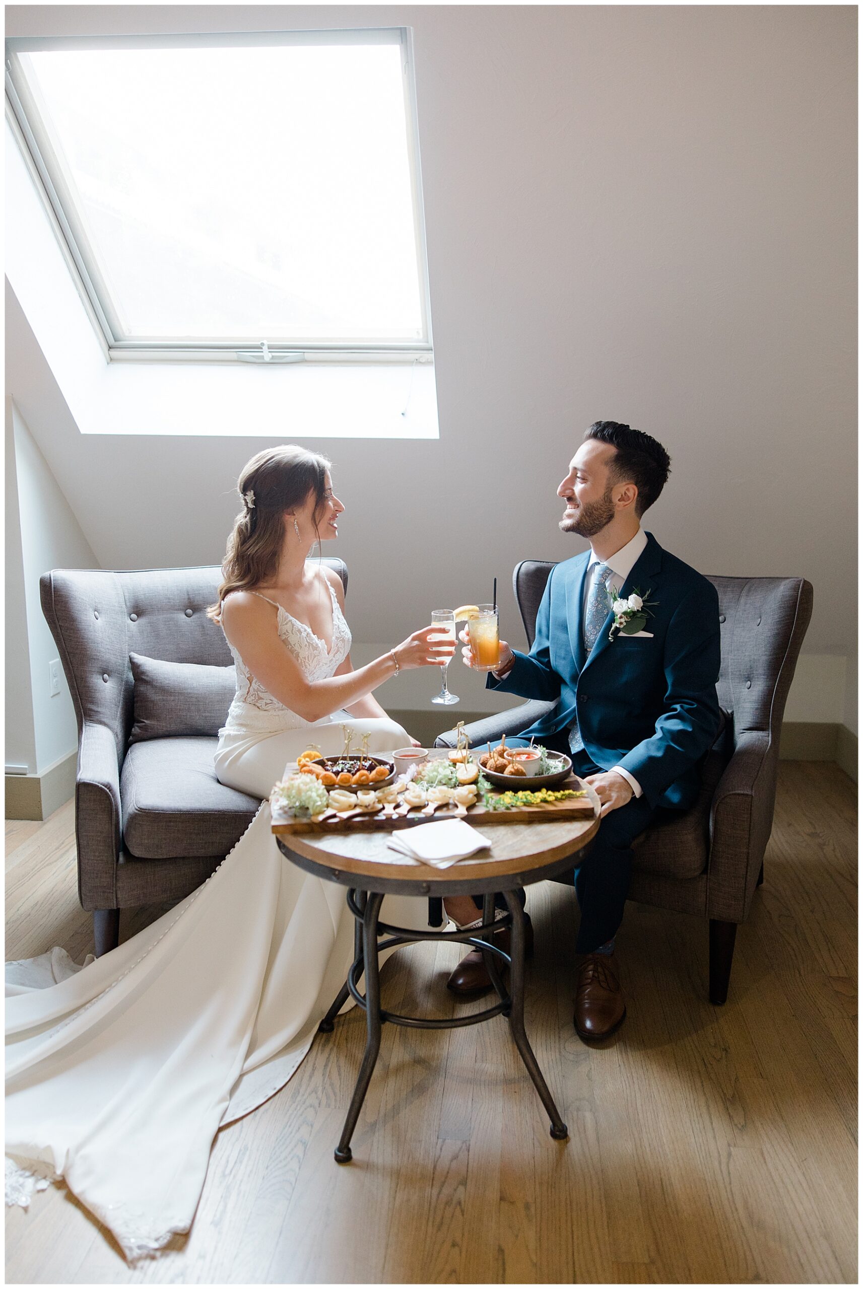 newlyweds steal private moment away and share dinner 