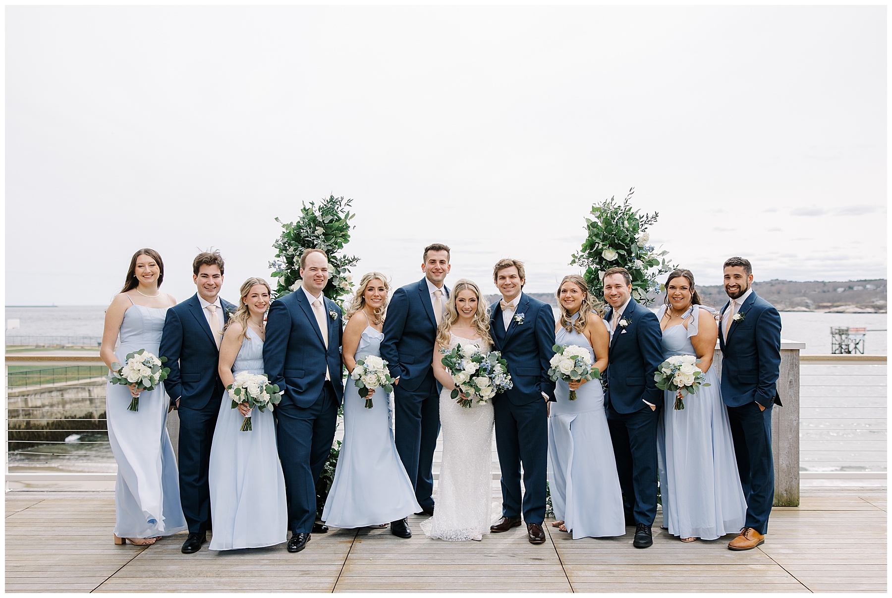 wedding party portraits from Oceanside Wedding at Beauport Hotel in Gloucester, MA