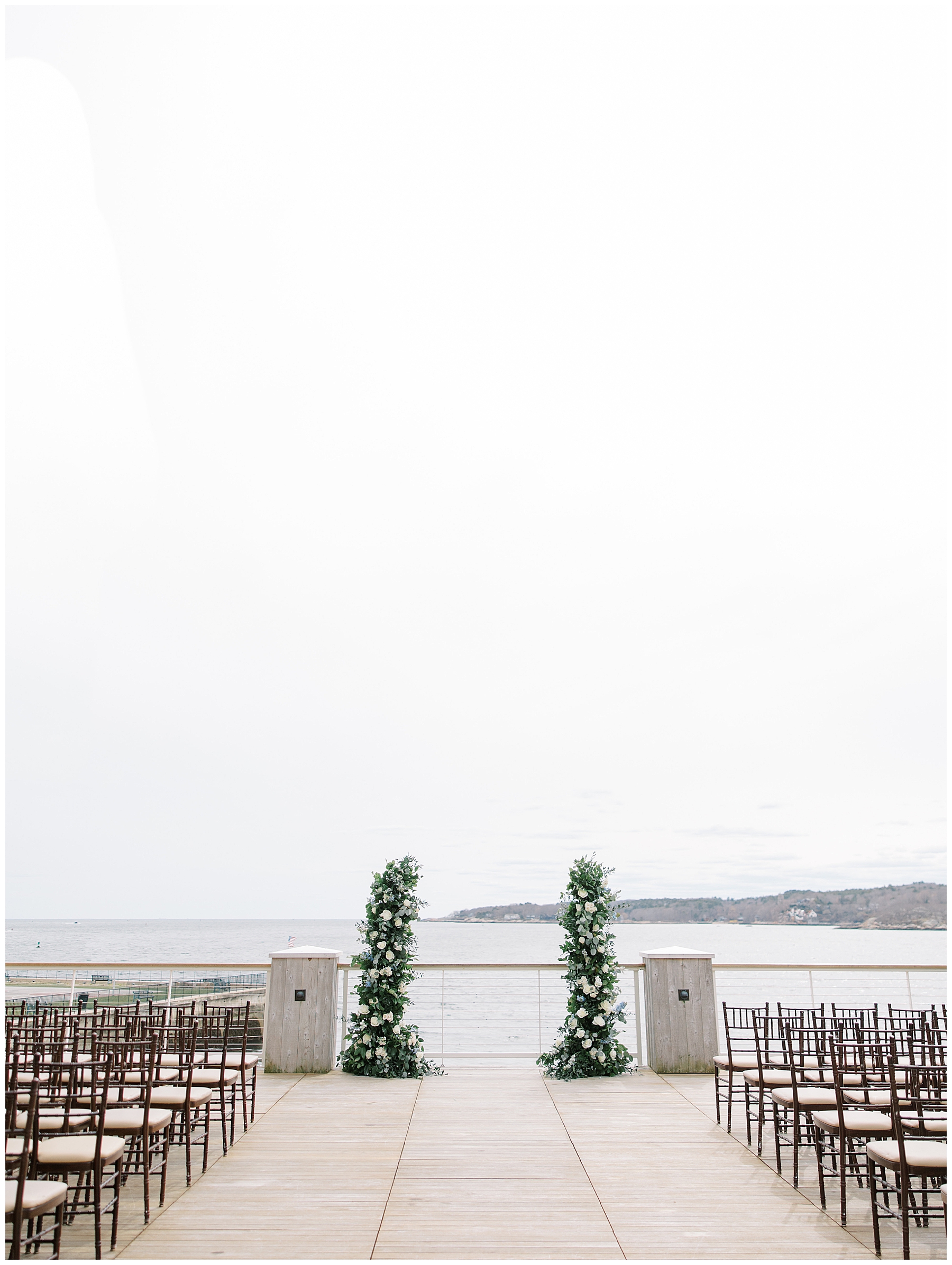 Oceanside Wedding ceremony at Beauport Hotel in Gloucester, MA