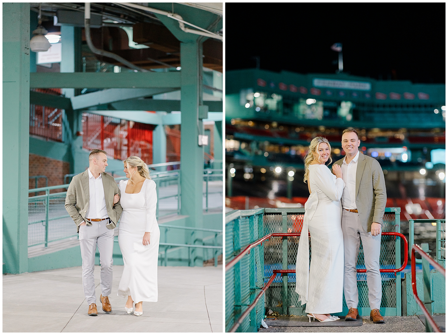 soon-to-be newlyweds at Fenway Park Rehearsal Dinner