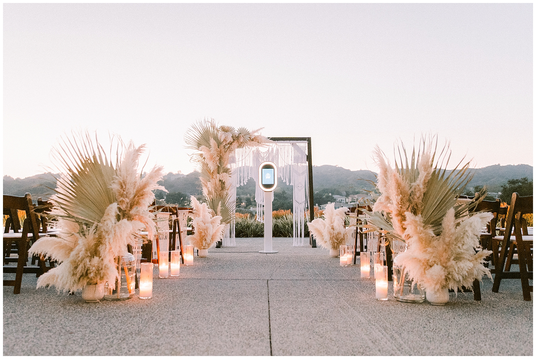 Outdoor Boho wedding ceremony with the Photo Nook. Co. 