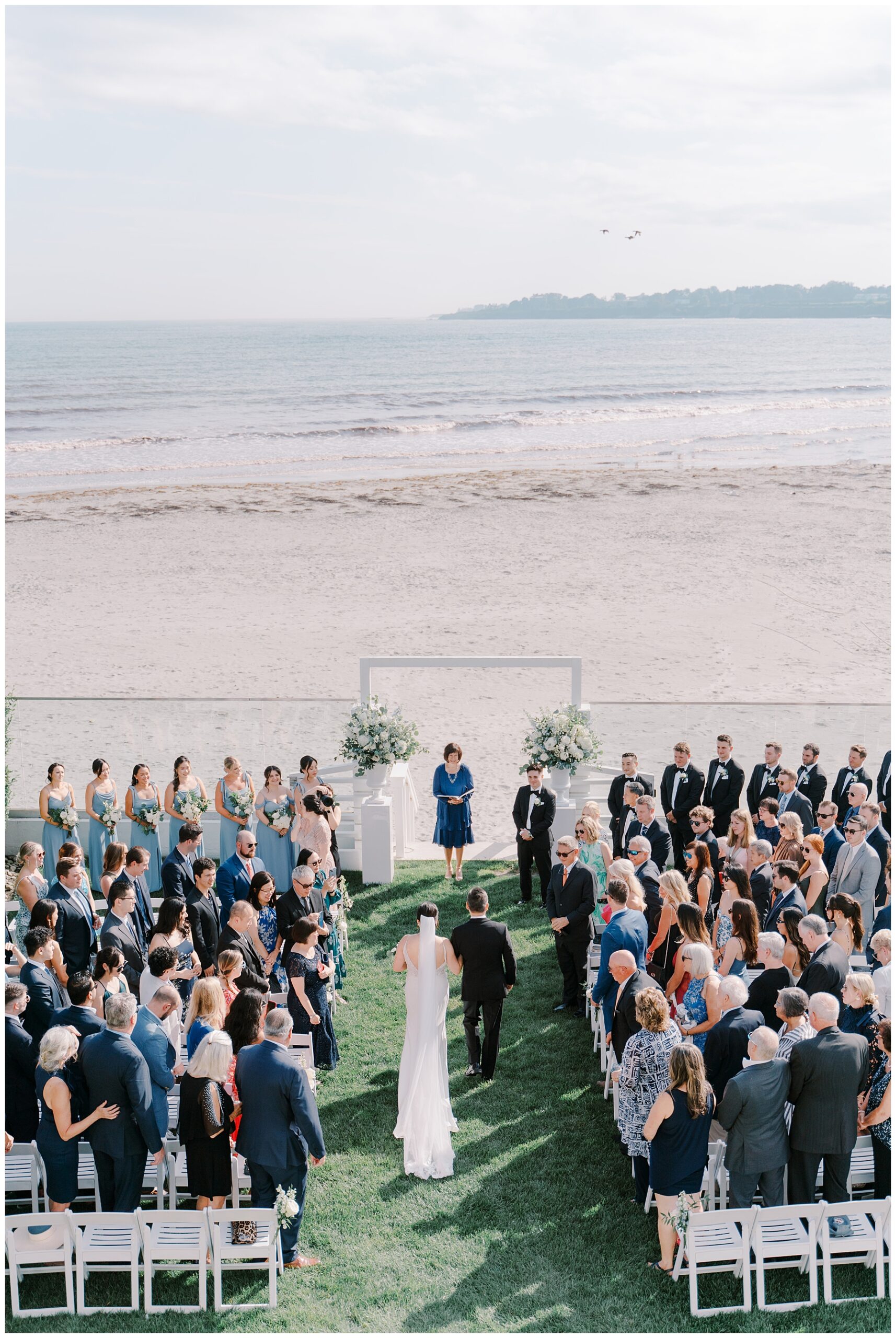 beach wedding photographed by Boston Wedding Photographer. Stephanie Berenson Photography named 2024 Loverly's Best Wedding Photographers