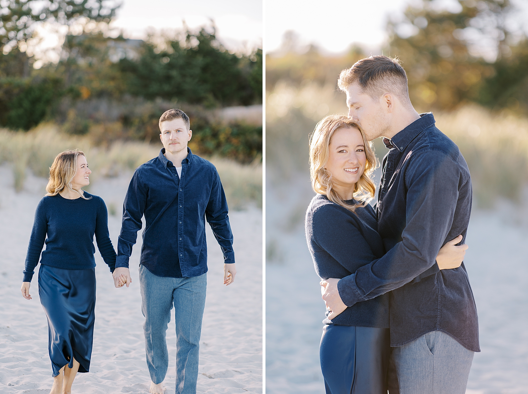 classic engagement photos at Wingaersheek Beach