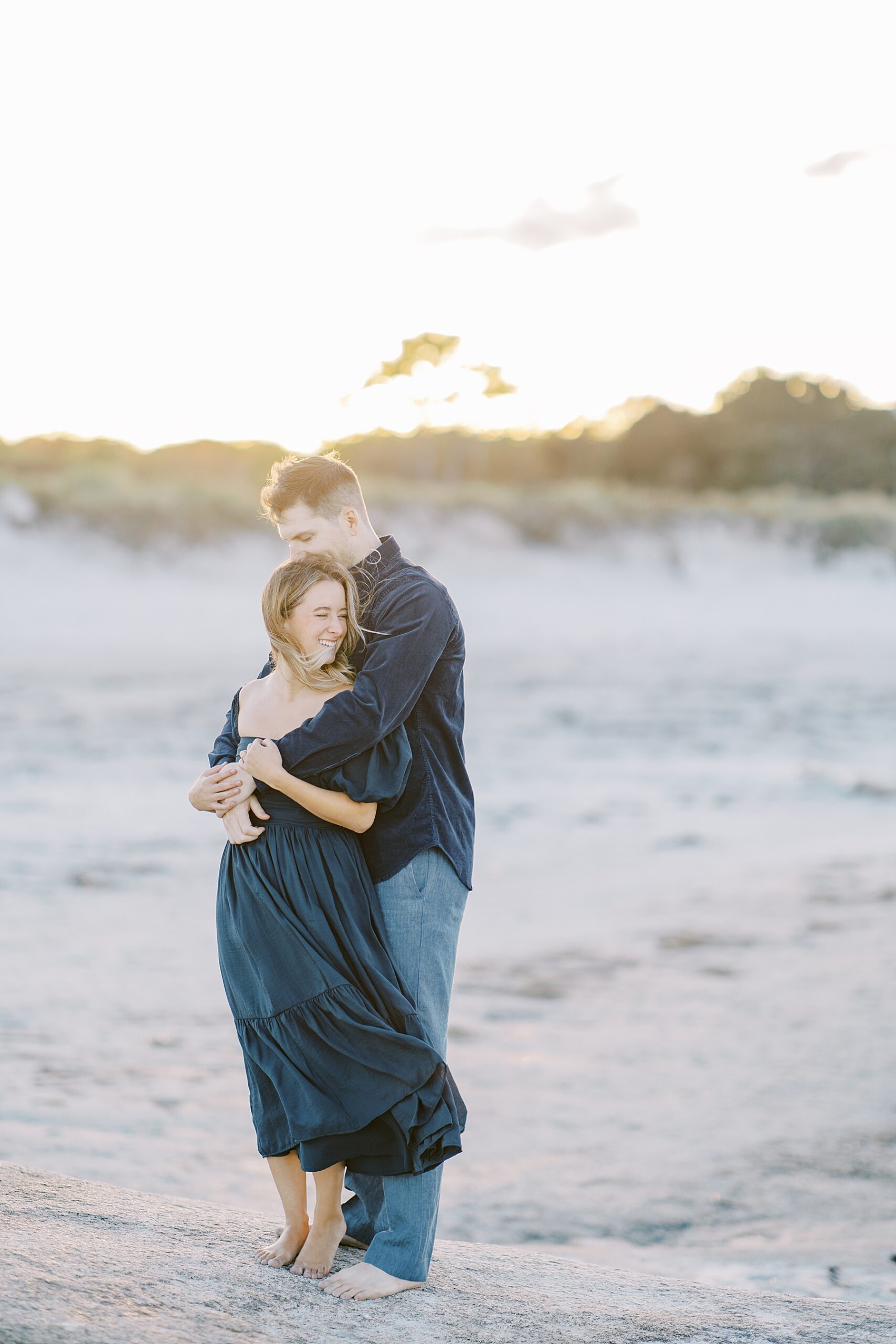 sunset engagement at Wingaersheek Beach