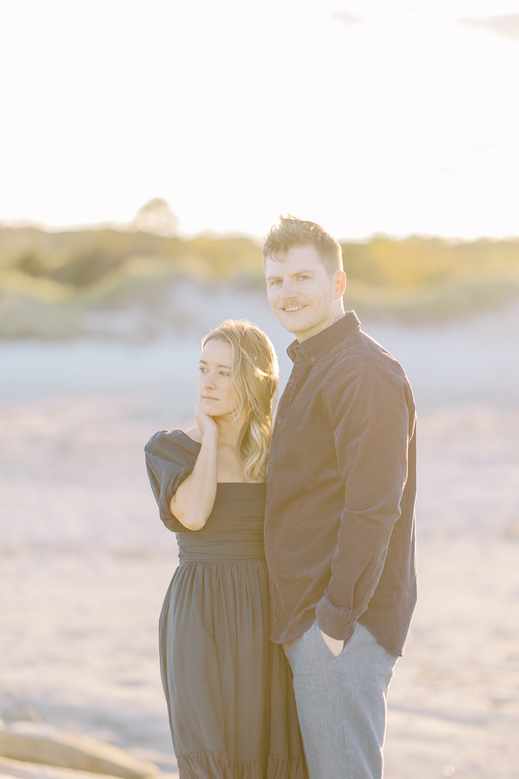 romantic sunset engagement 