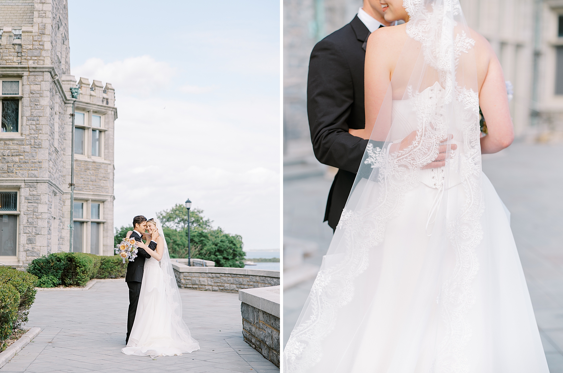 bride and groom photos from Connecticut wedding at Branford House