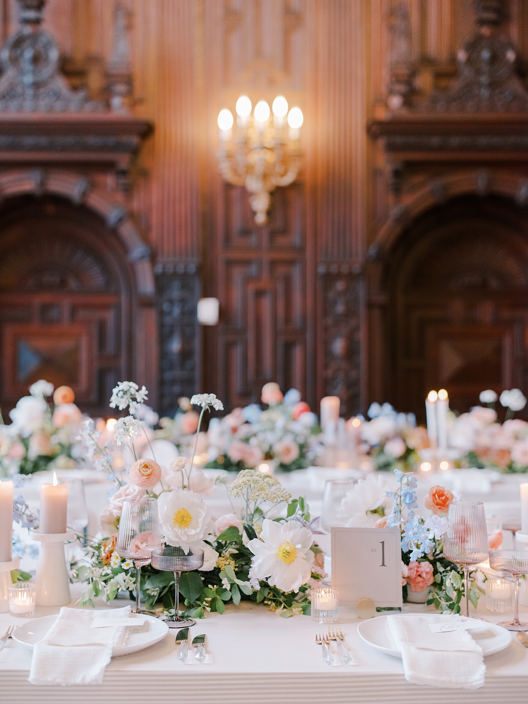 Wedding reception details at Branford House