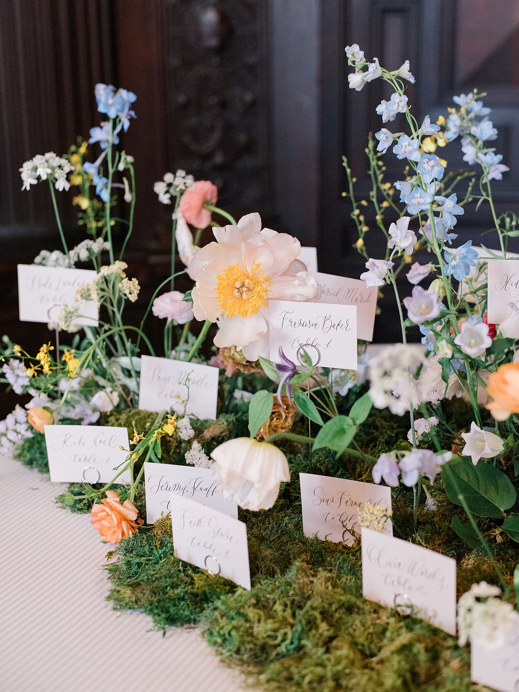 soft floral table seating display