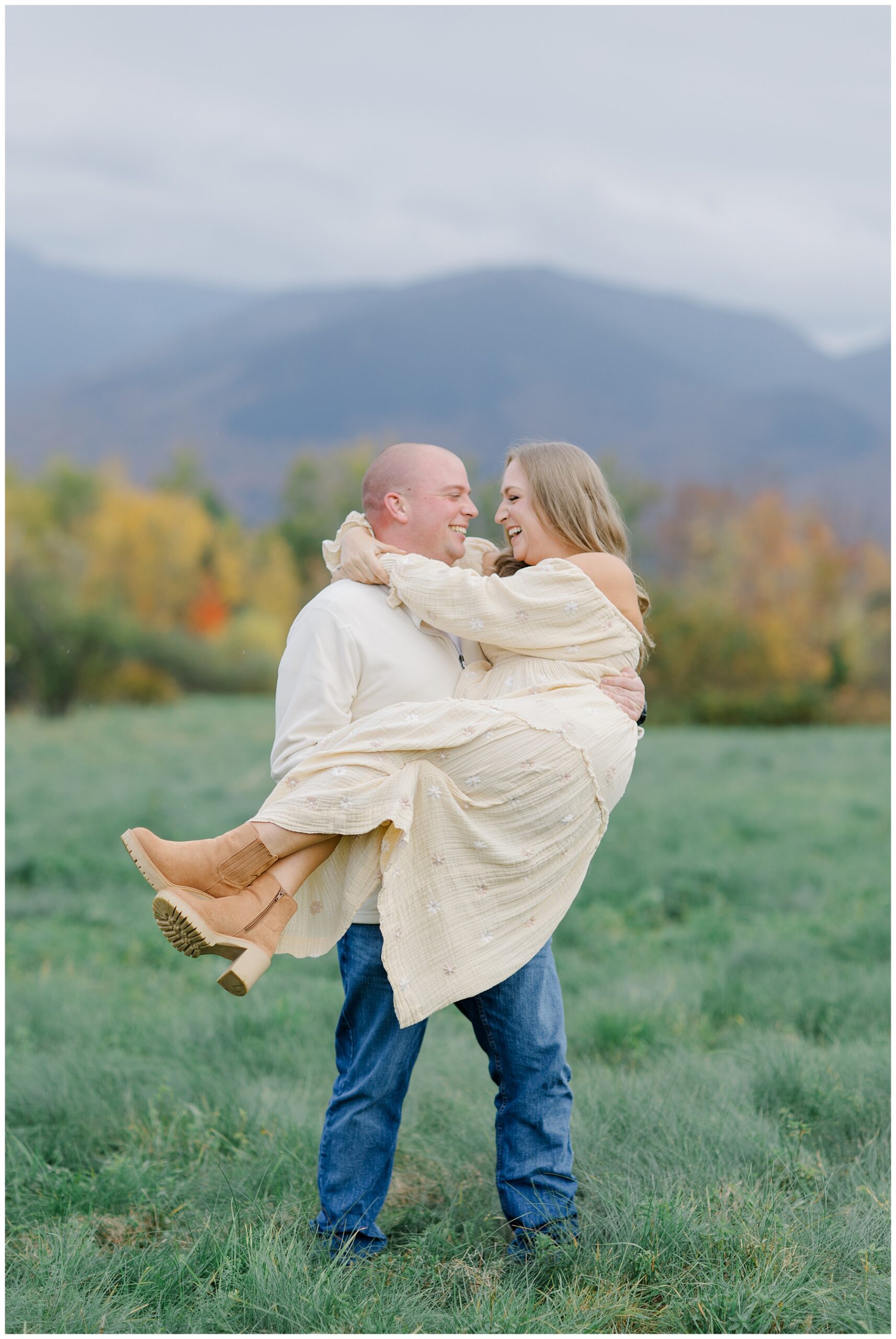 Romantic New Hampshire Mountain Engagement Session at Mount Chochoura