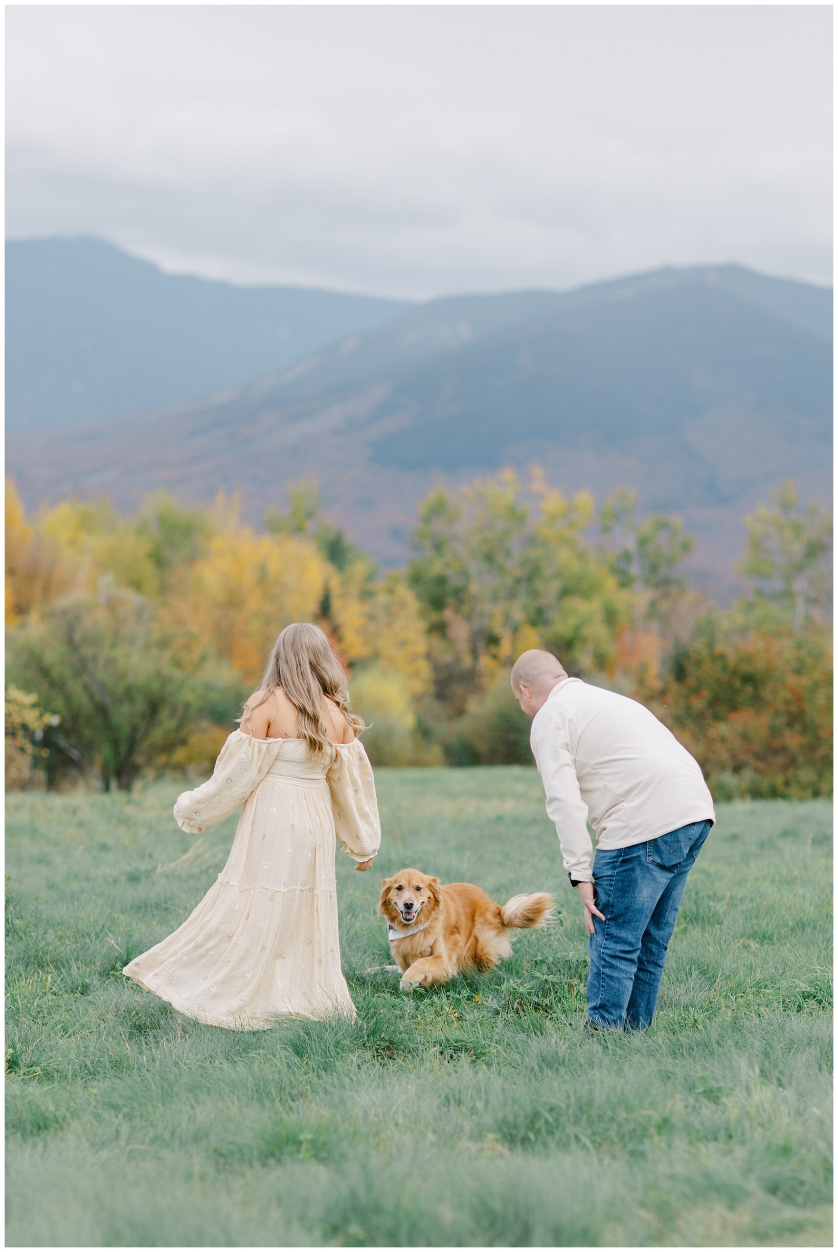 scenic engagement session in New Hampshire mountains