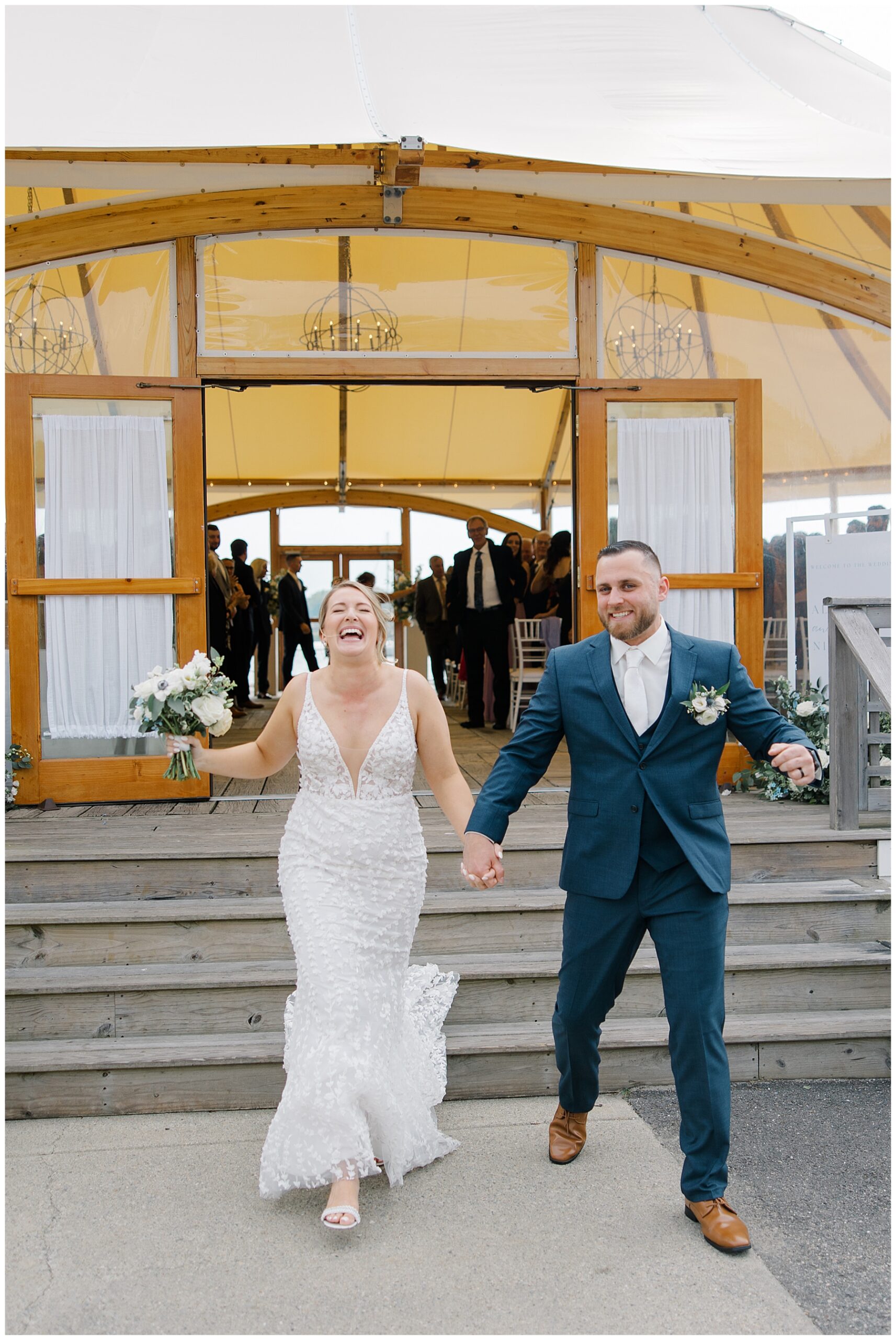 joyful wedding photos after wedding ceremony