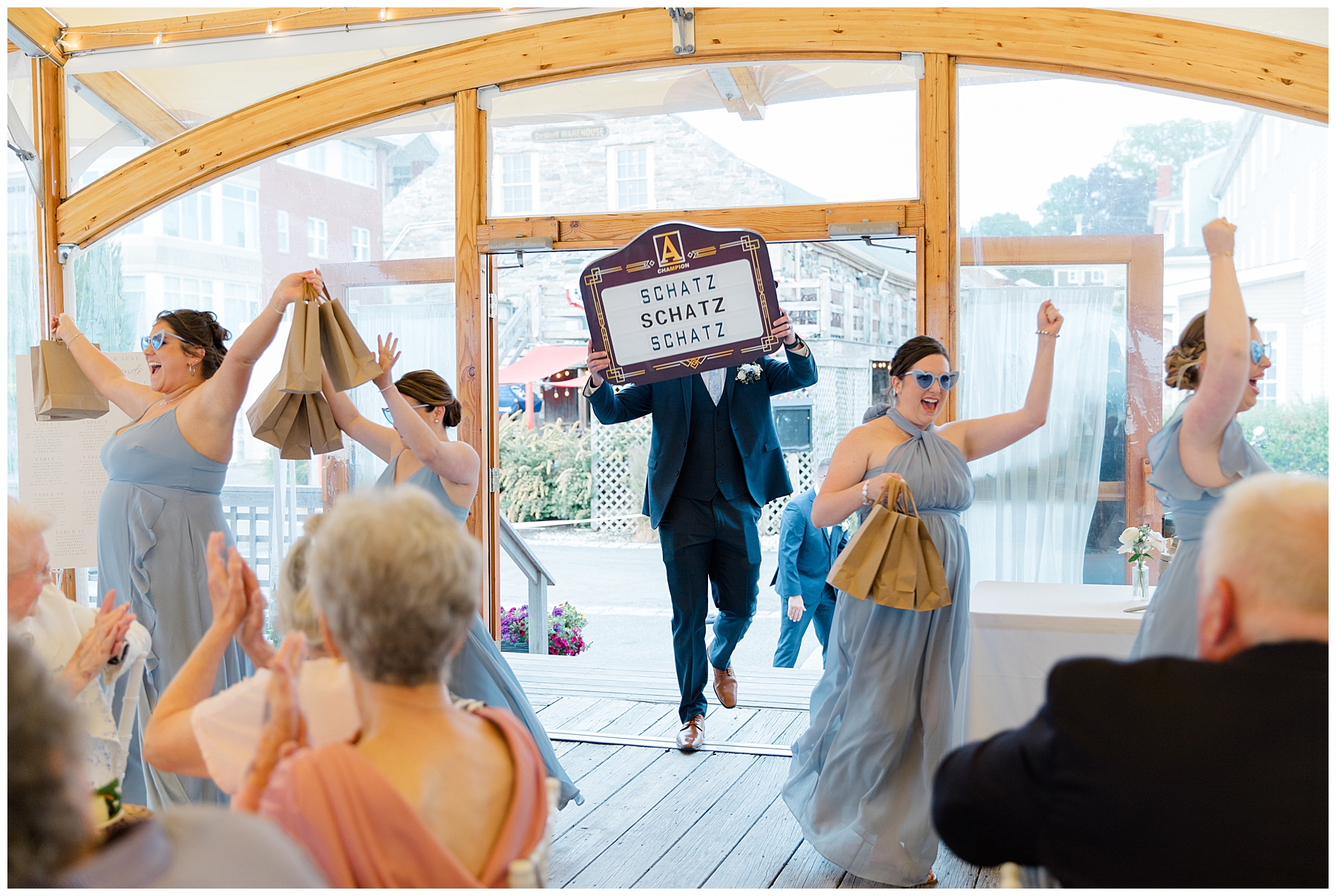 wedding party entrance to reception