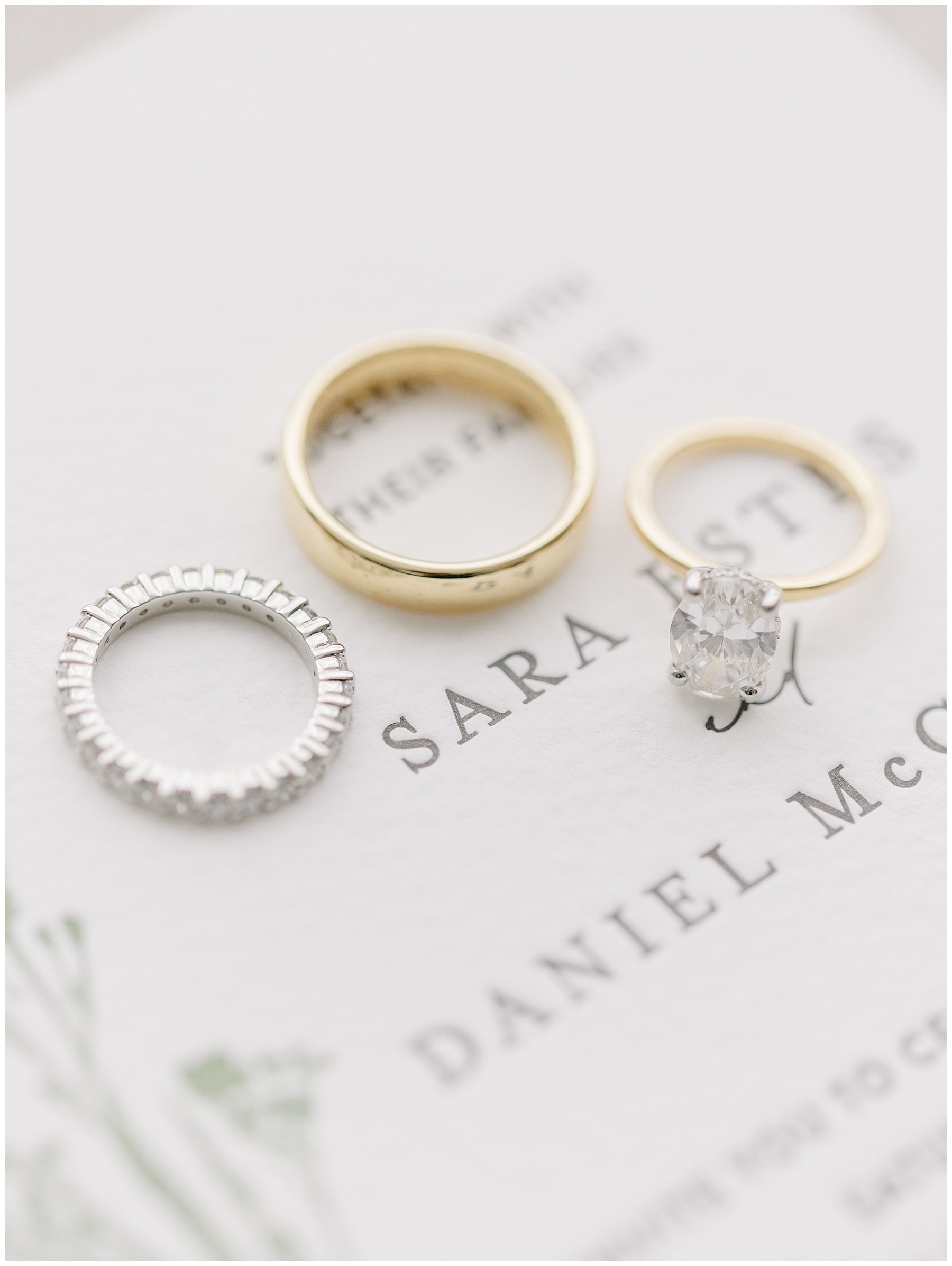 rings on wedding invites