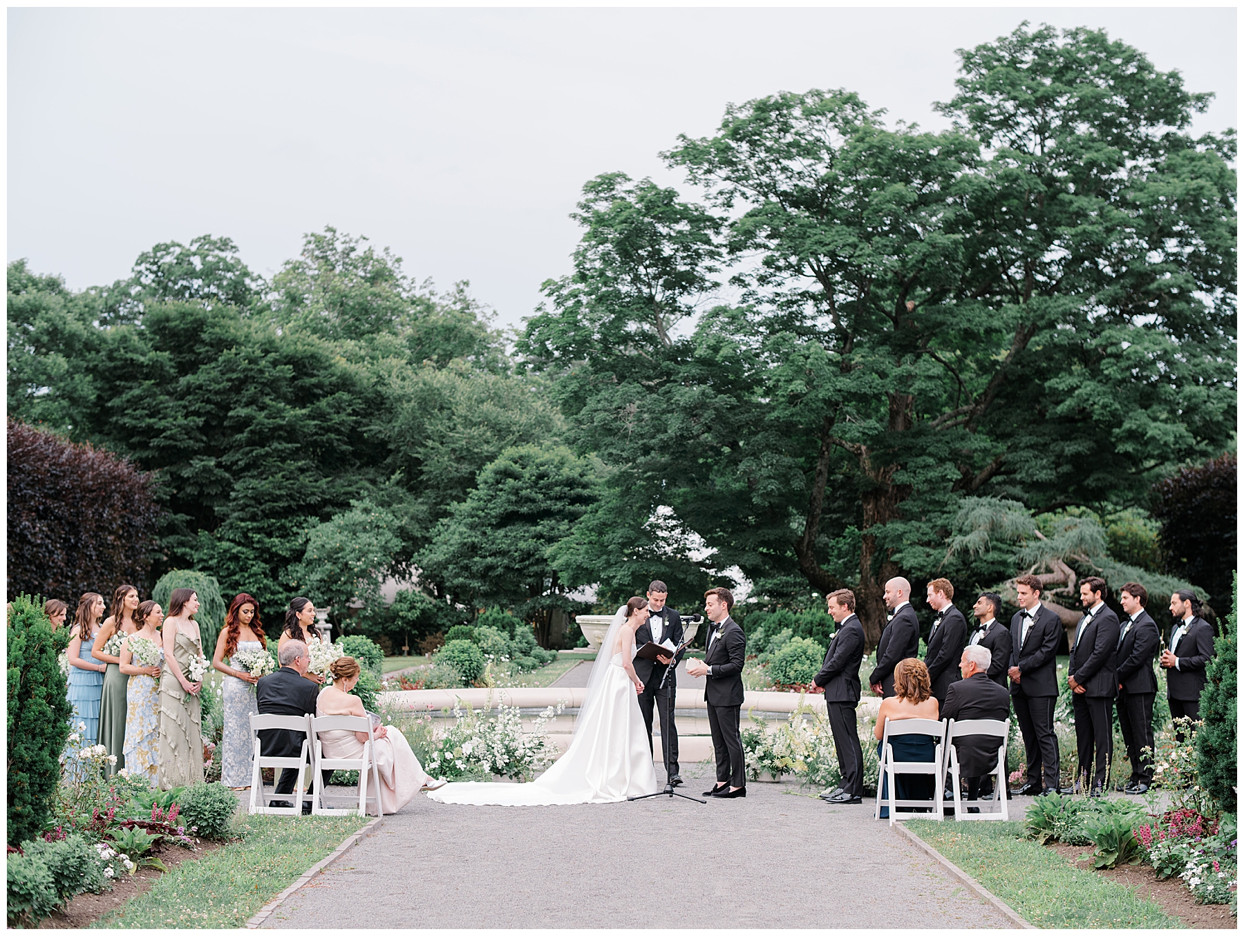 wedding ceremony at The Gardens at Elm Bank  