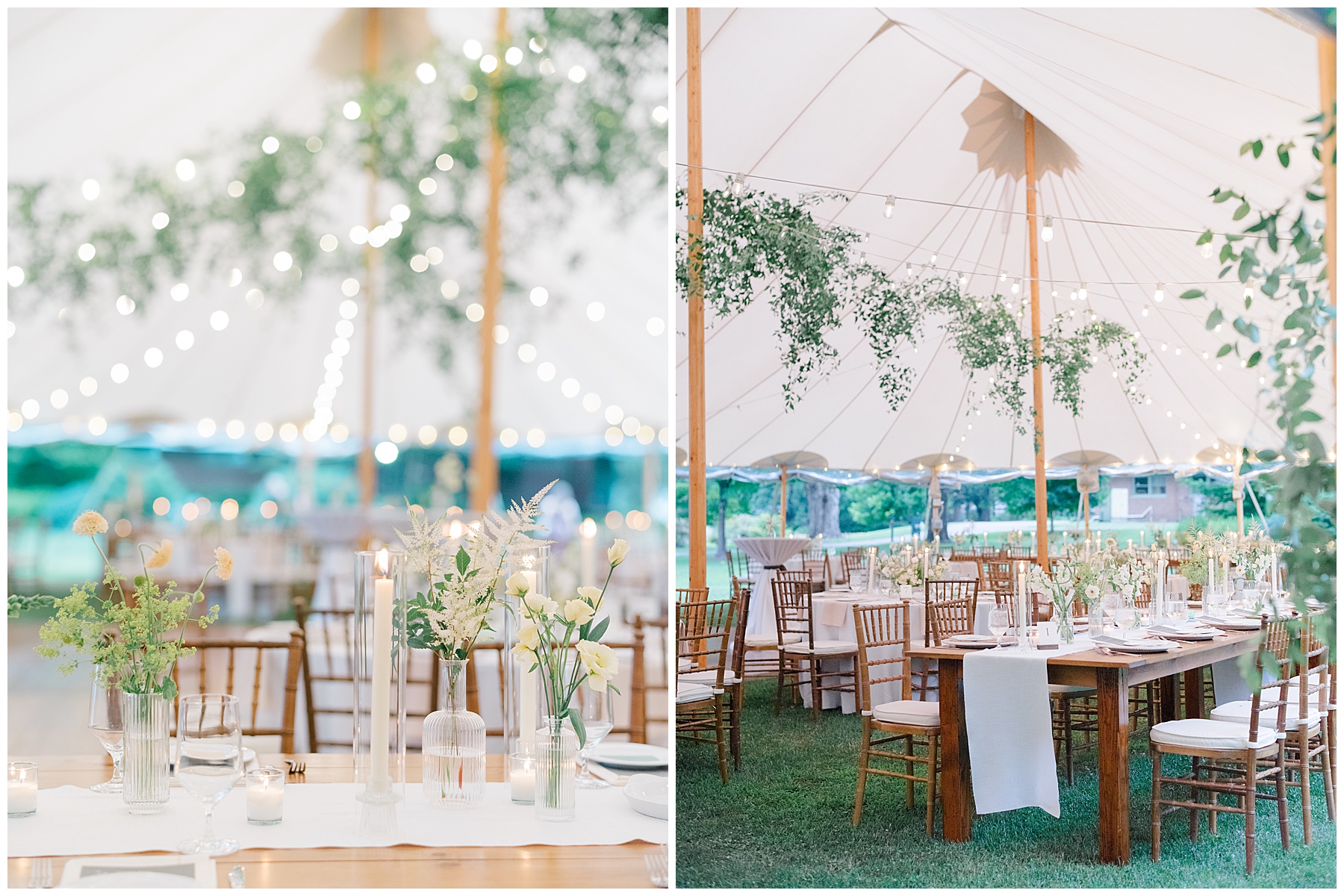 elegant wedding reception details from Stunning Garden Wedding at The Gardens at Elm Bank  