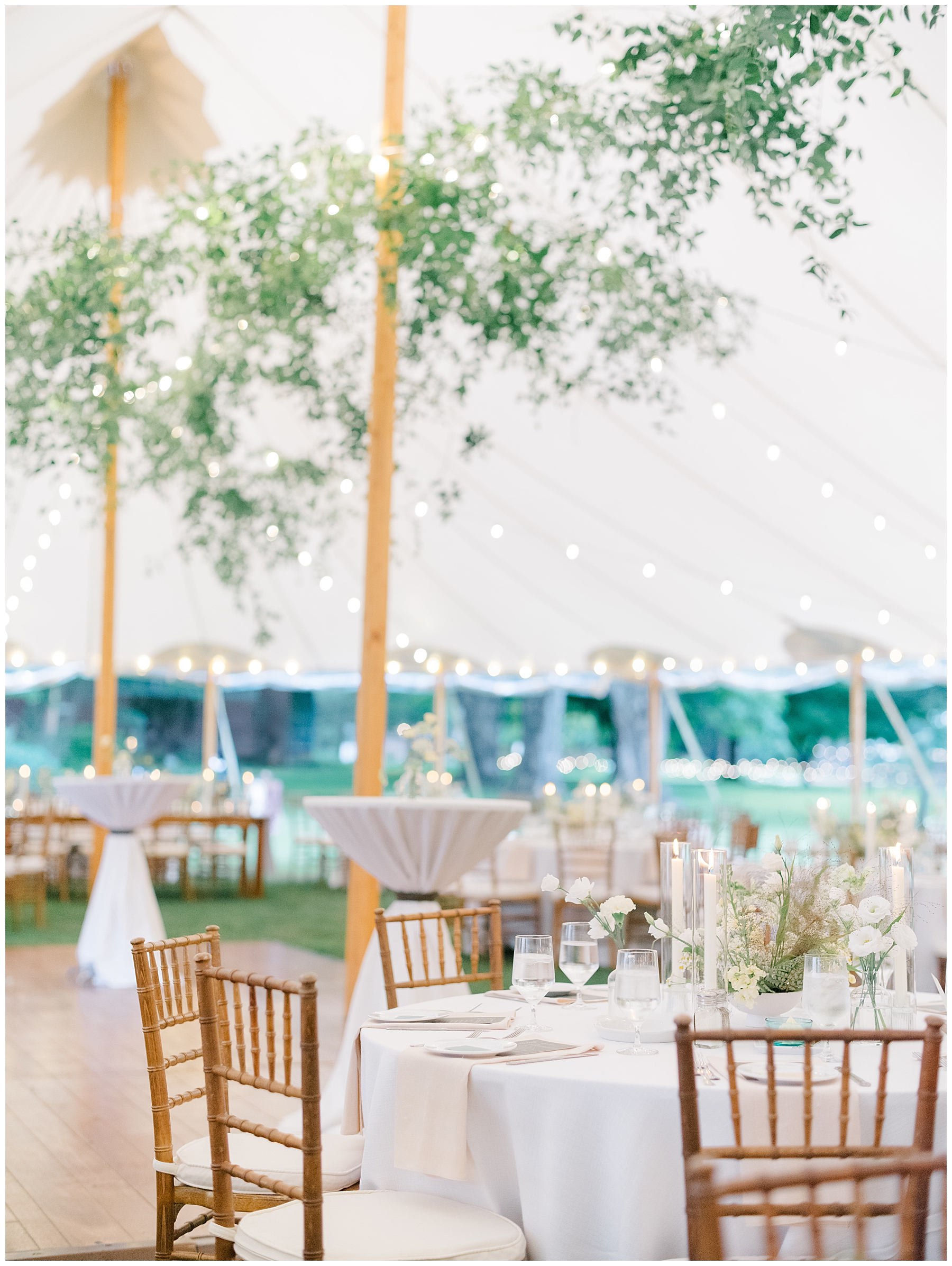 Stunning Garden Wedding reception details at The Gardens at Elm Bank  