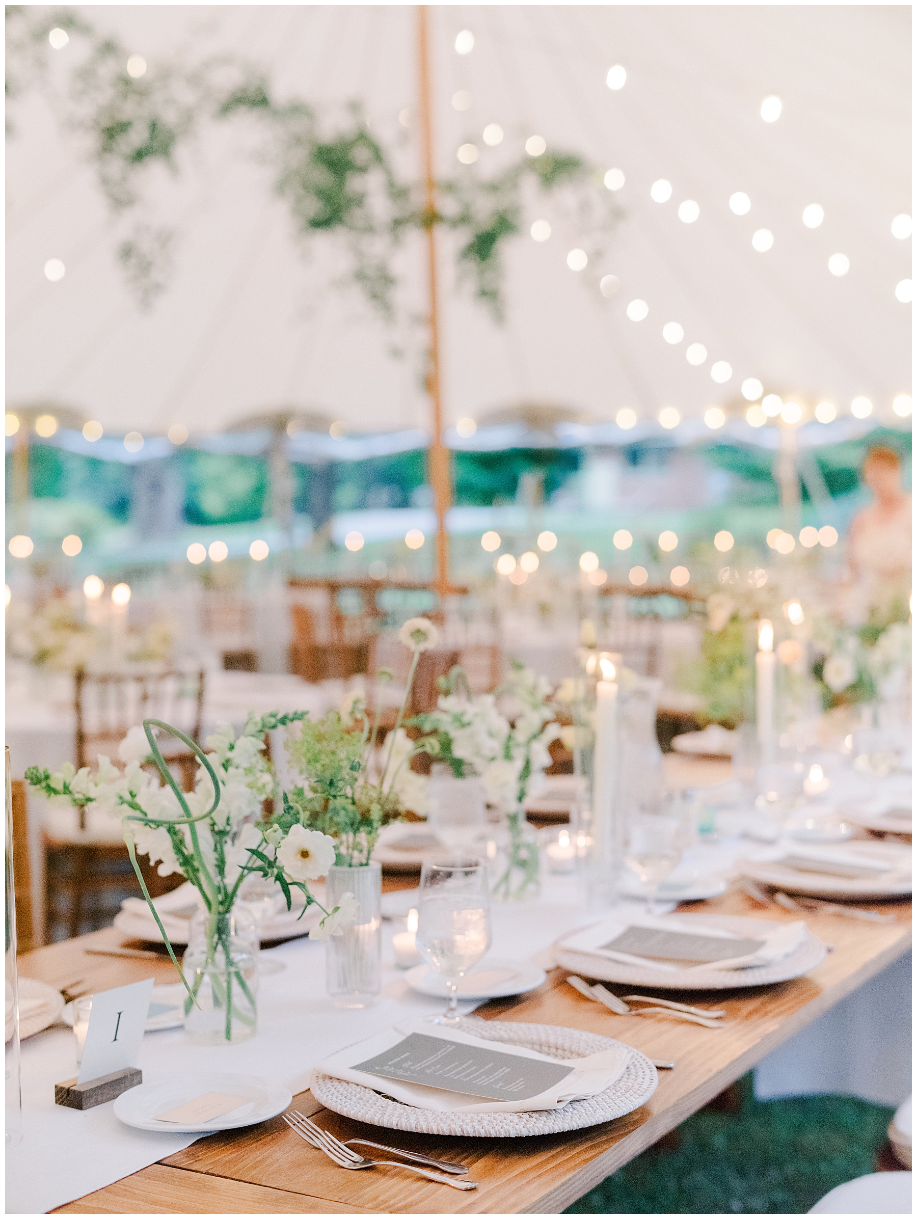 garden inspired table setting from The Gardens at Elm Bank wedding