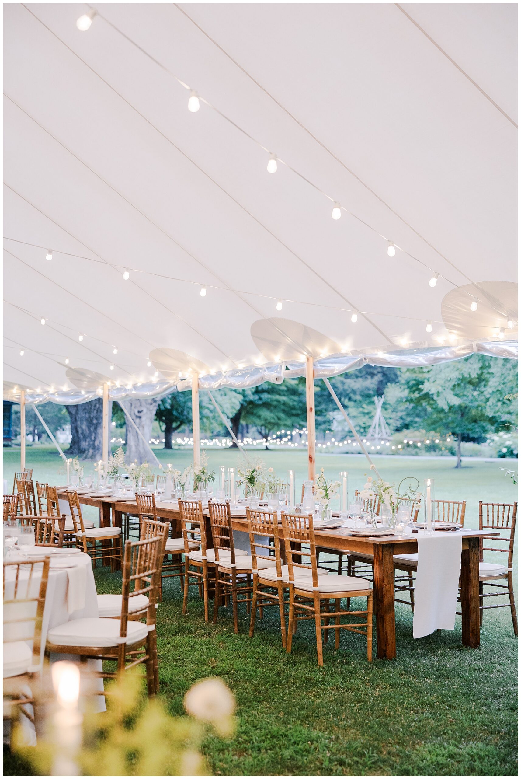 Stunning Garden Wedding reception at The Gardens at Elm Bank  