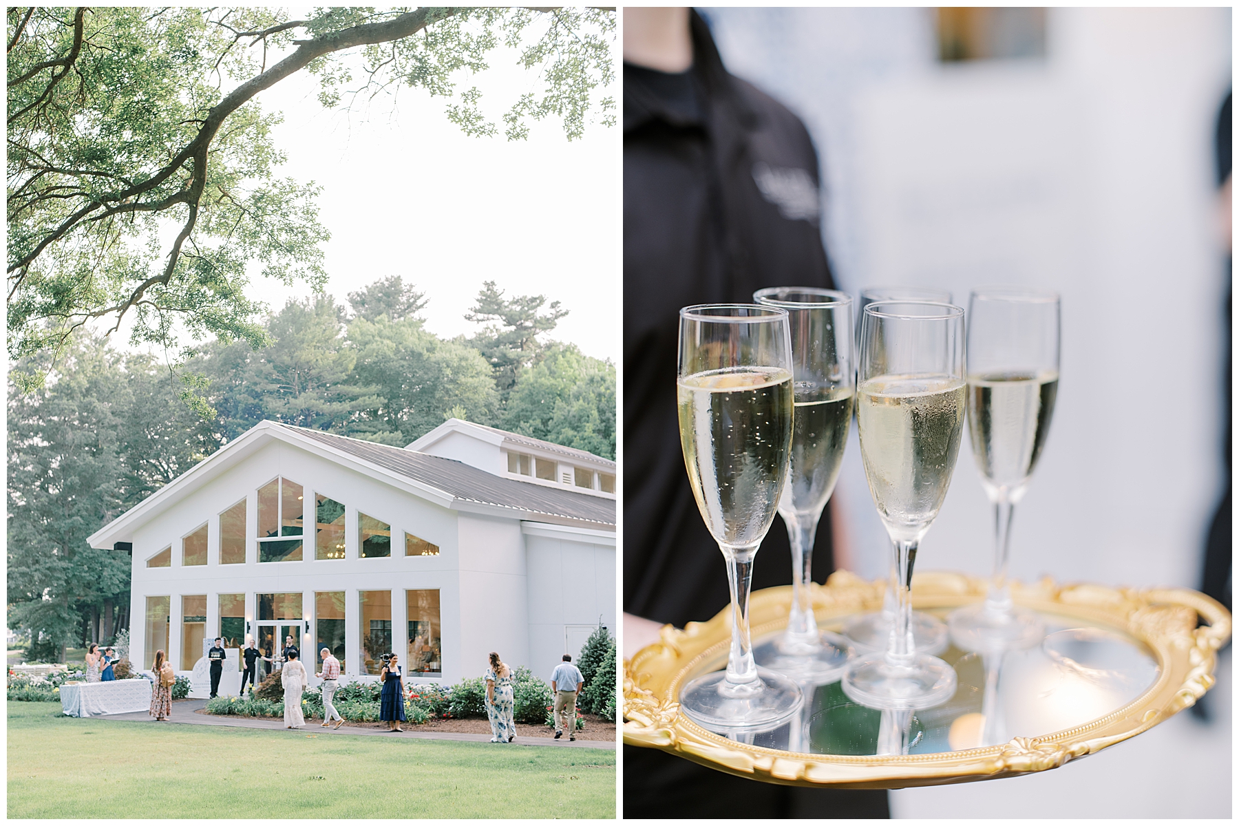 guests arrive at grand opening of wedding venue