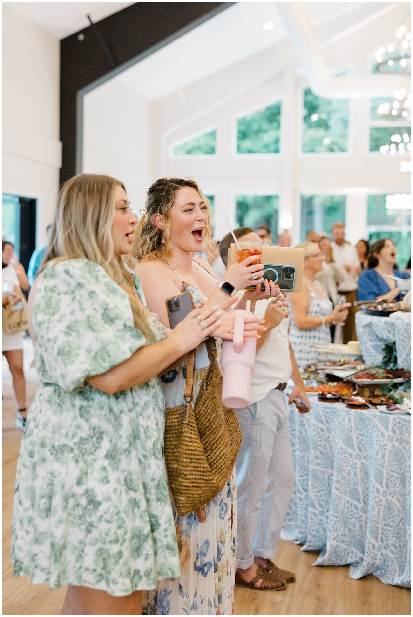 guests cheer during speech