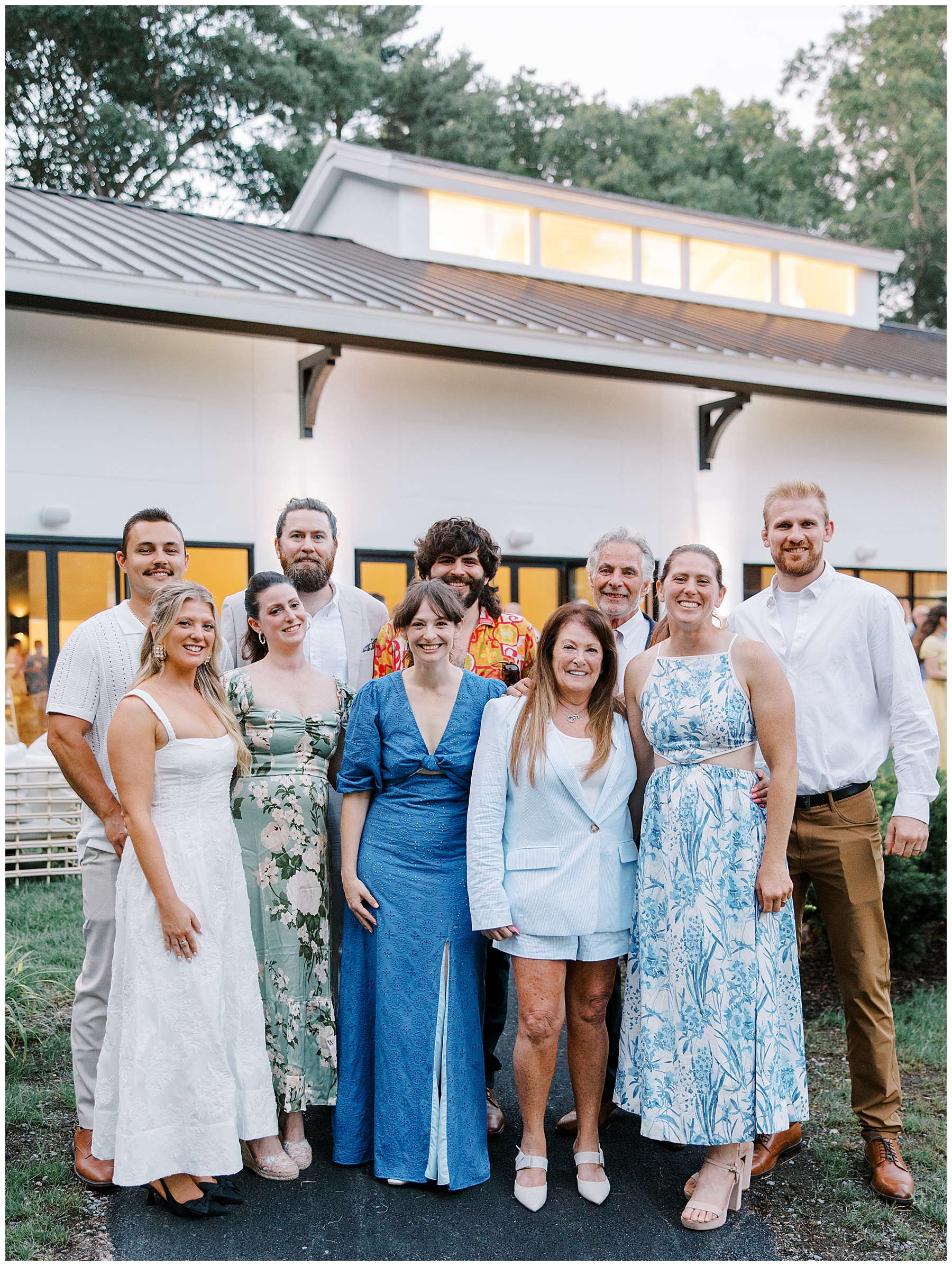 group photo at new wedding venue