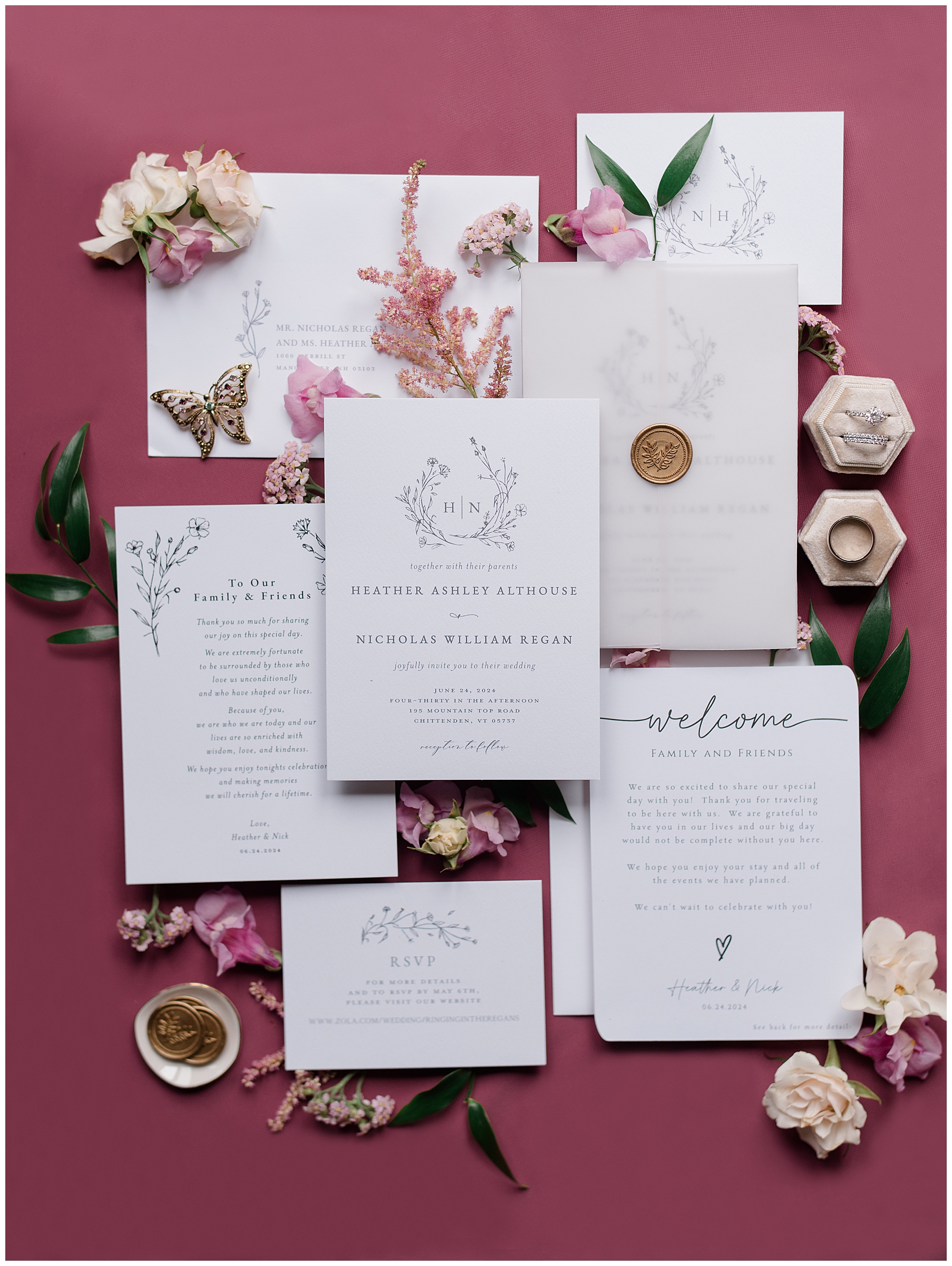 romantic wedding invitation suite 