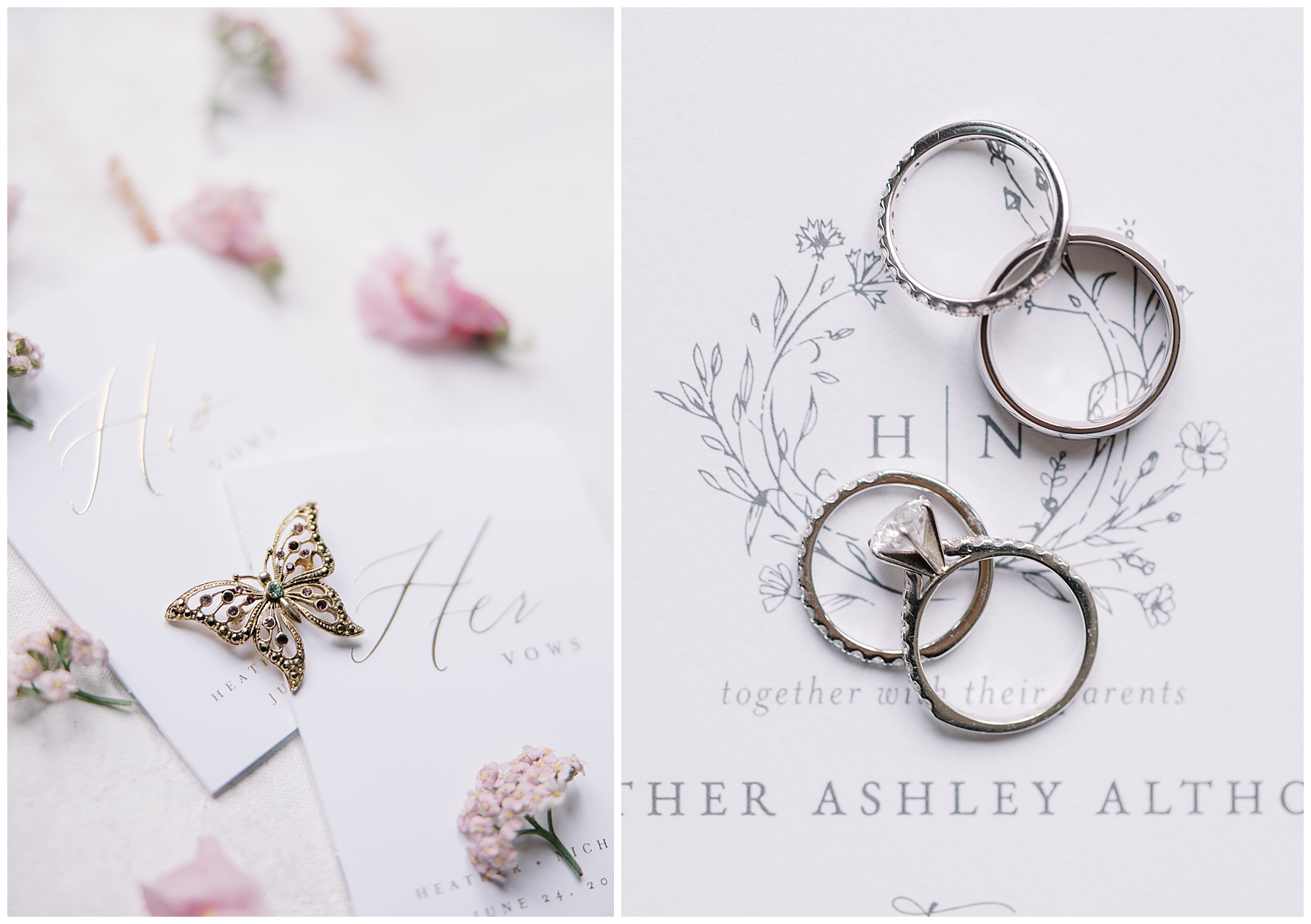 wedding rings on invitaiton