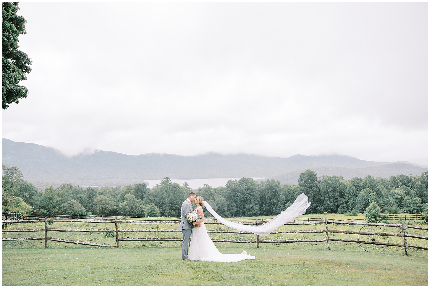 timeless wedding photos in horse pasture at  Mountain Top Resort 