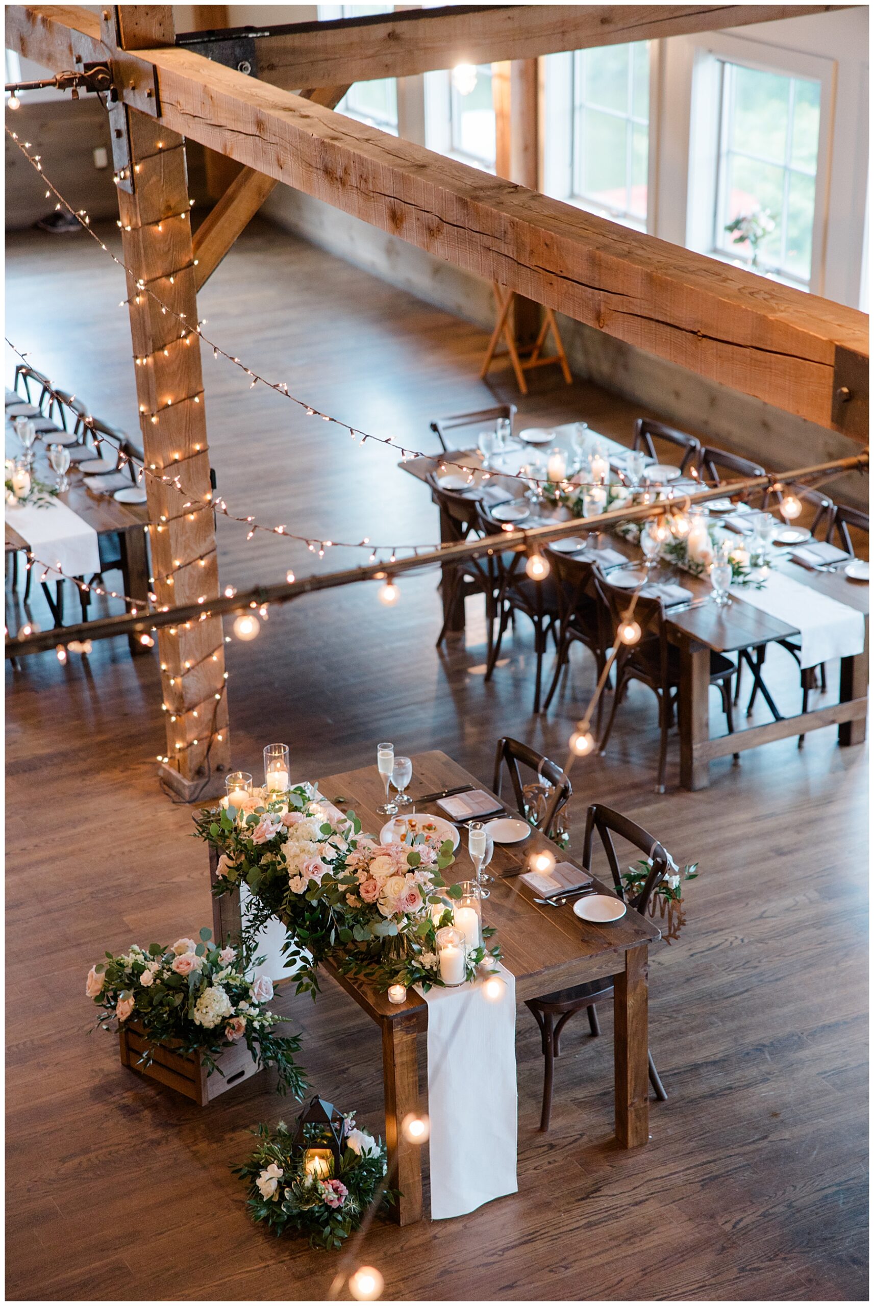 Romantic Vermont Wedding reception at Mountain Top Resort 