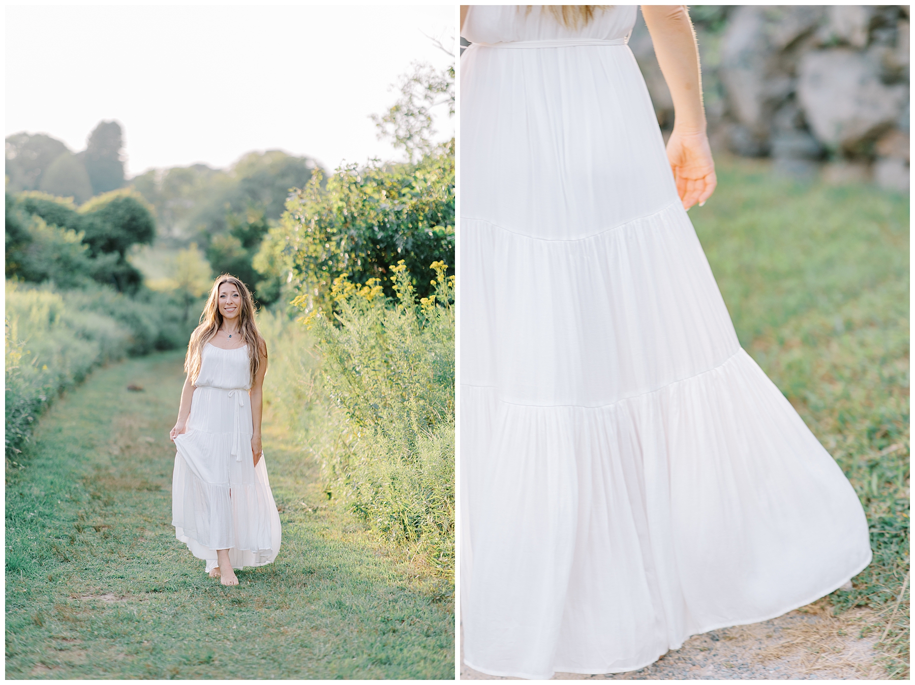 woman in white flowy dress