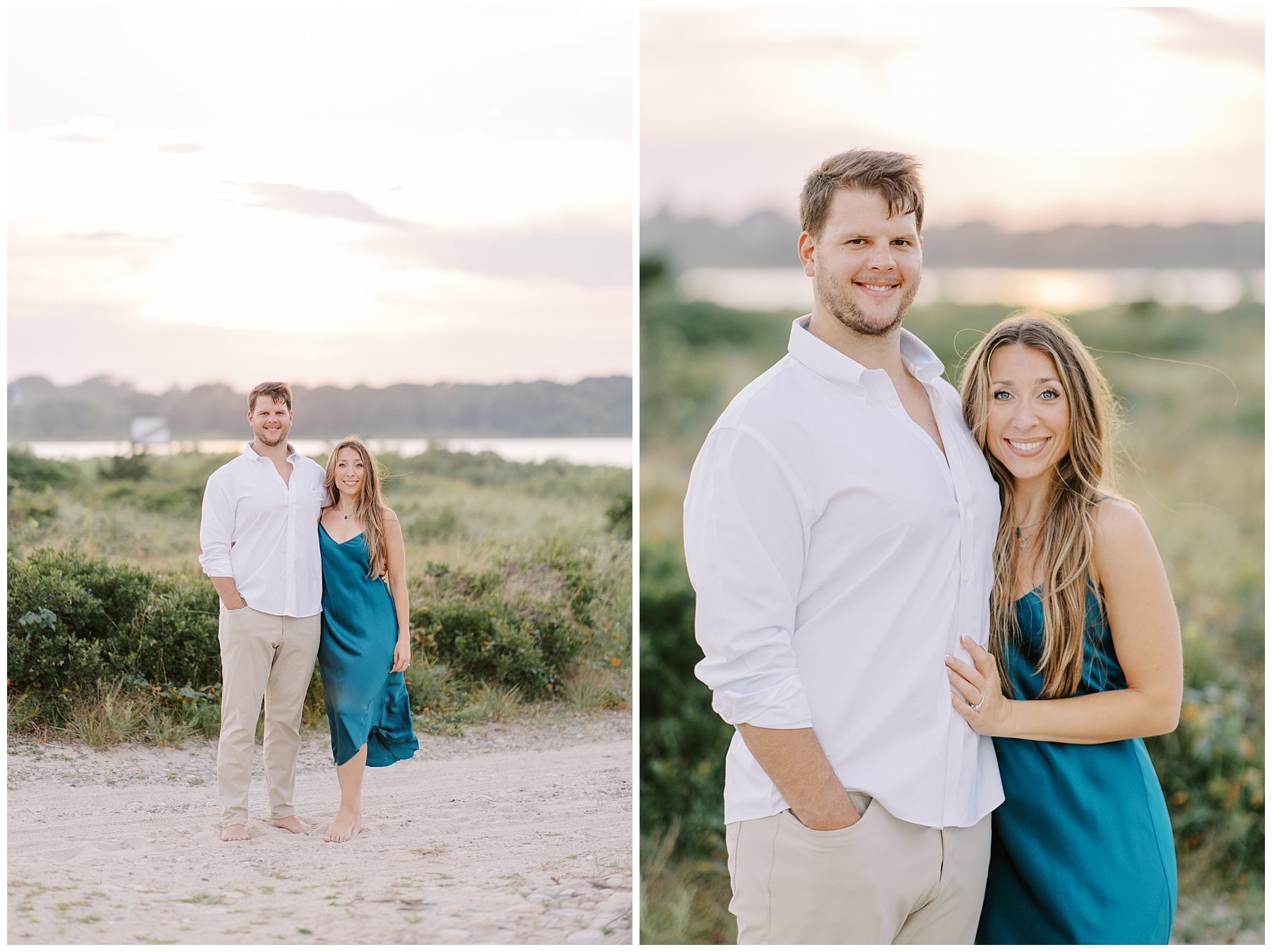 engagement photos at beach in Westport, MA