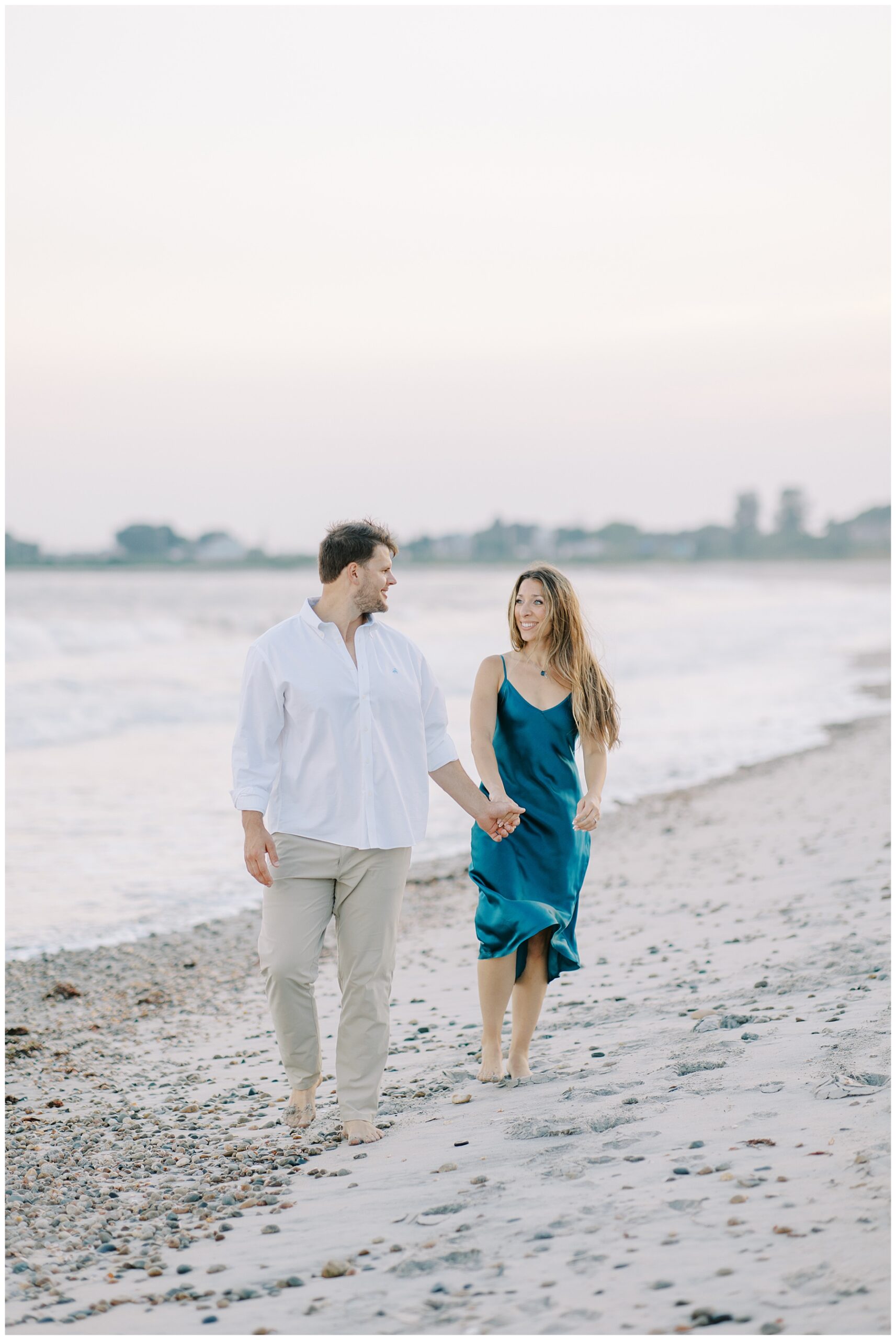 timeless beach engagement photos