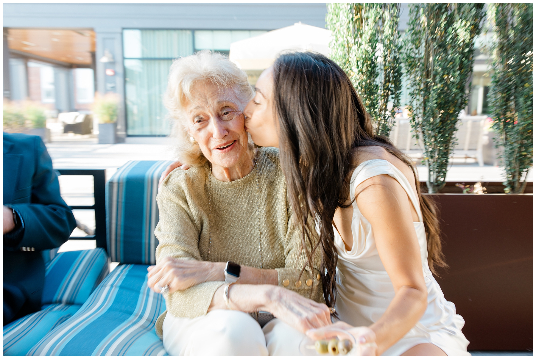 bride kisses grandma