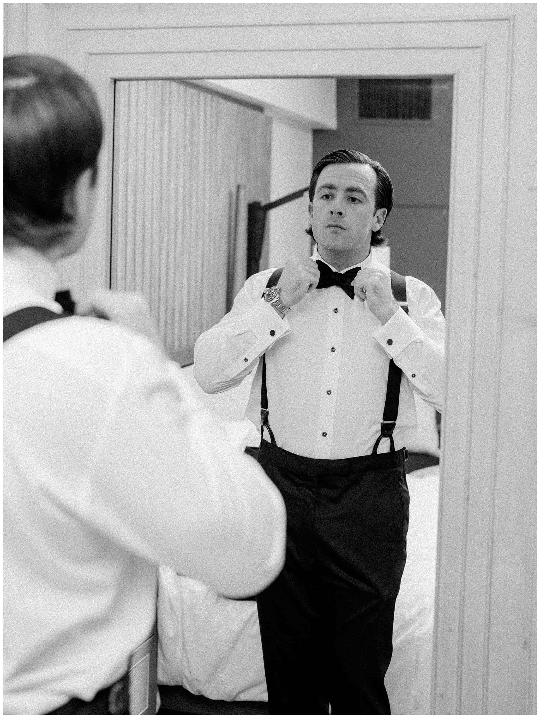 groom getting ready for wedding