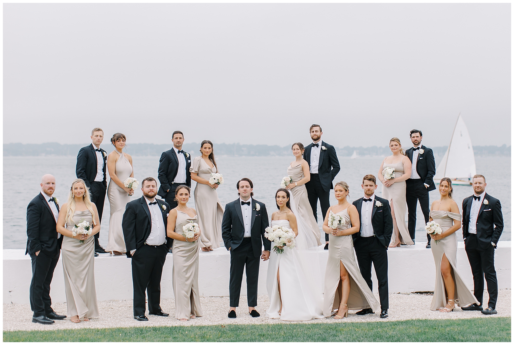 Wedding party at Belle Mer, A Longwood Venue in Newport