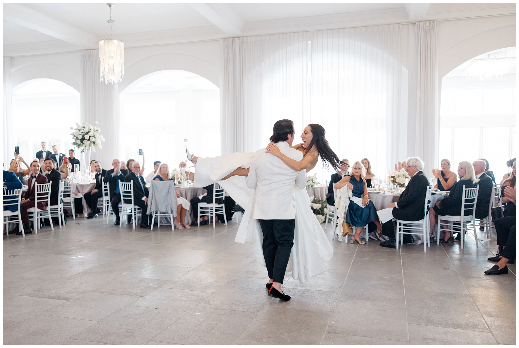 bride and groom share first dance