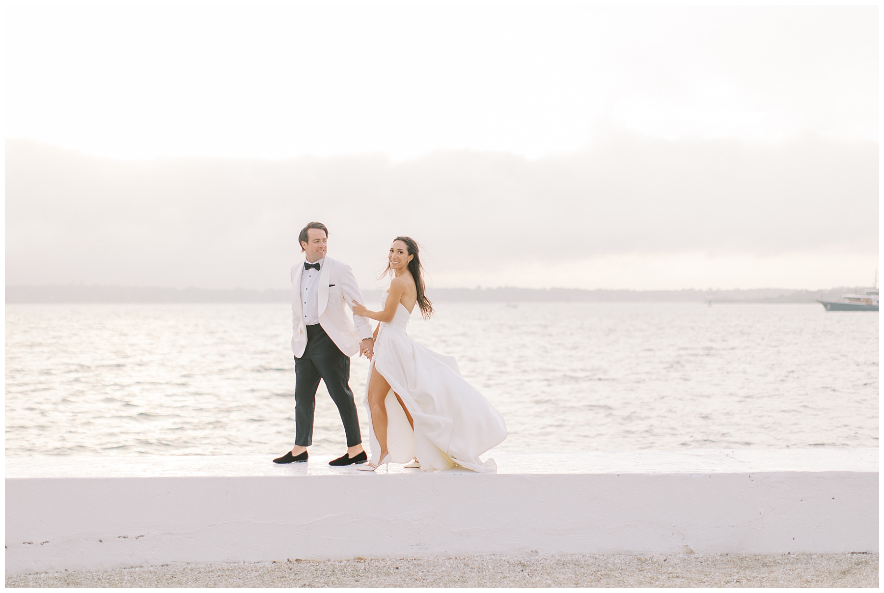 romantic and timeless waterfront wedding portraits from Coastal Wedding at Belle Mer